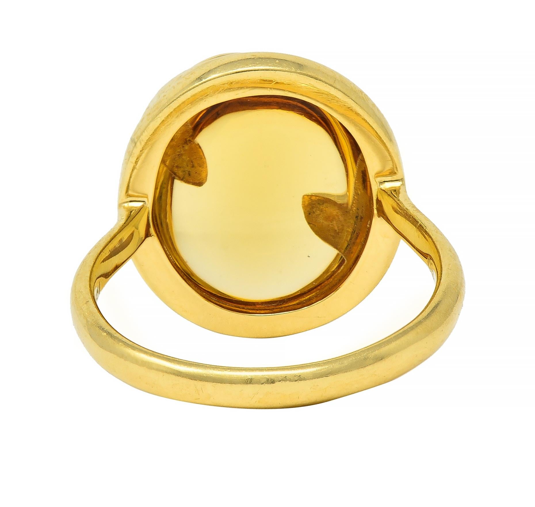 Tiffany & Co. Paloma Picasso Citrine 18 Karat Yellow Gold Olive Leaf Ring