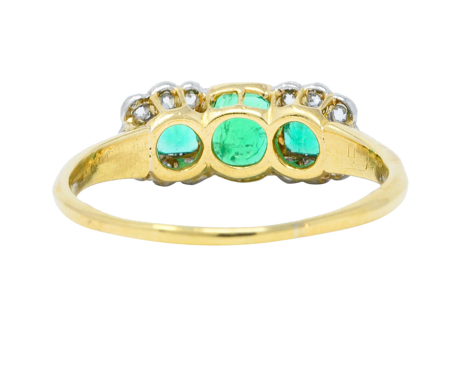 1920's Art Deco 1.20 CTW Emerald Diamond Platinum-Topped 18 Karat Gold RingRing - Wilson's Estate Jewelry