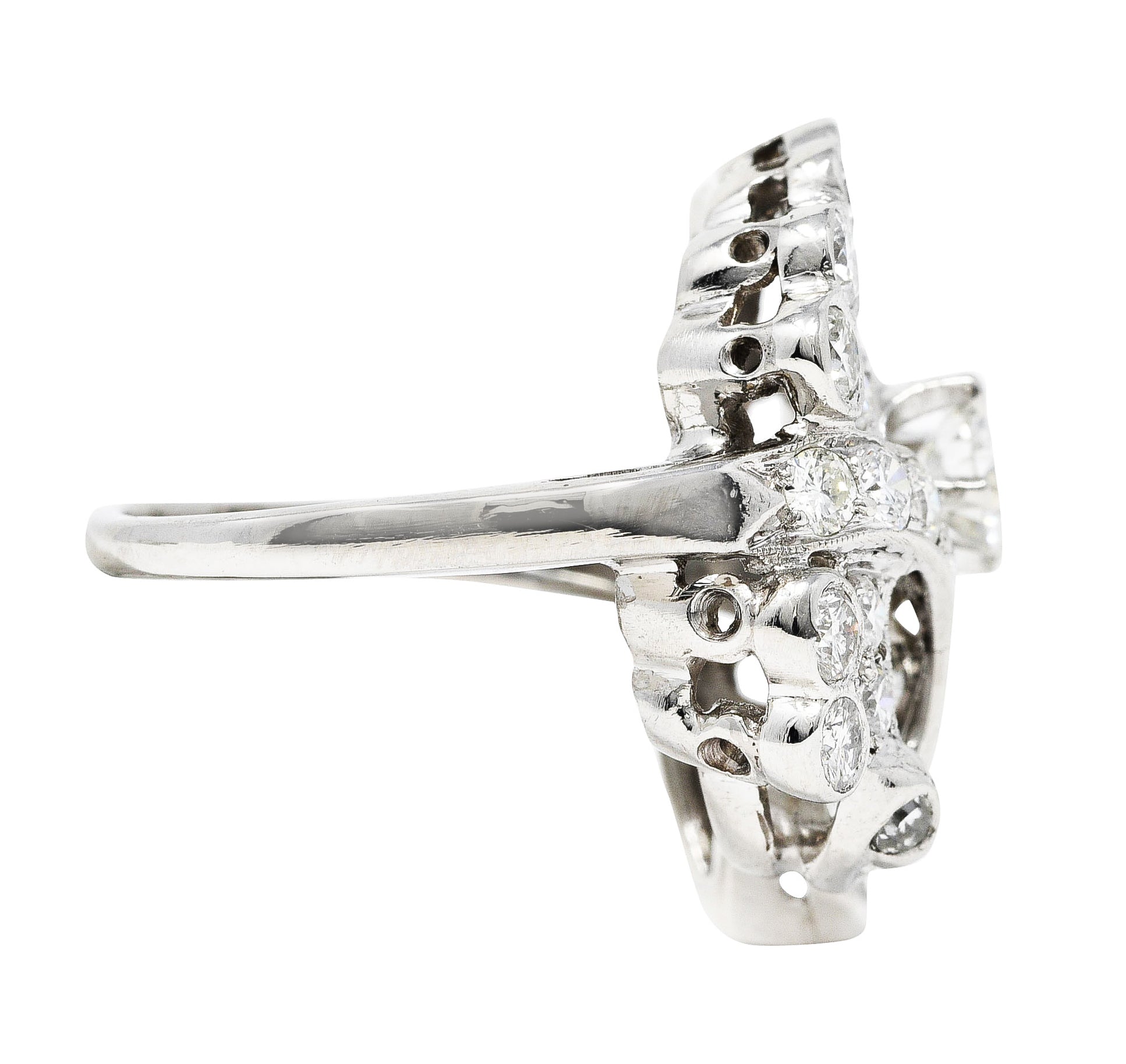 Mid-Century 1.82 CTW Diamond Platinum Cocktail RingRing - Wilson's Estate Jewelry