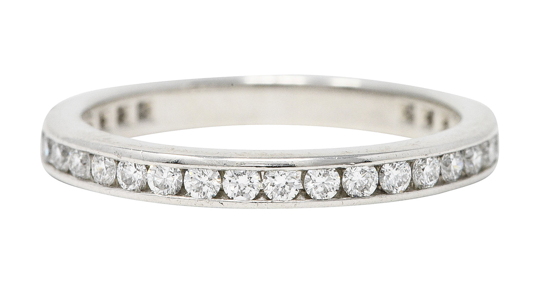 Tiffany & Co. Contemporary 0.75 CTW Diamond Platinum Eternity Stacking Ring Wilson's Estate Jewelry