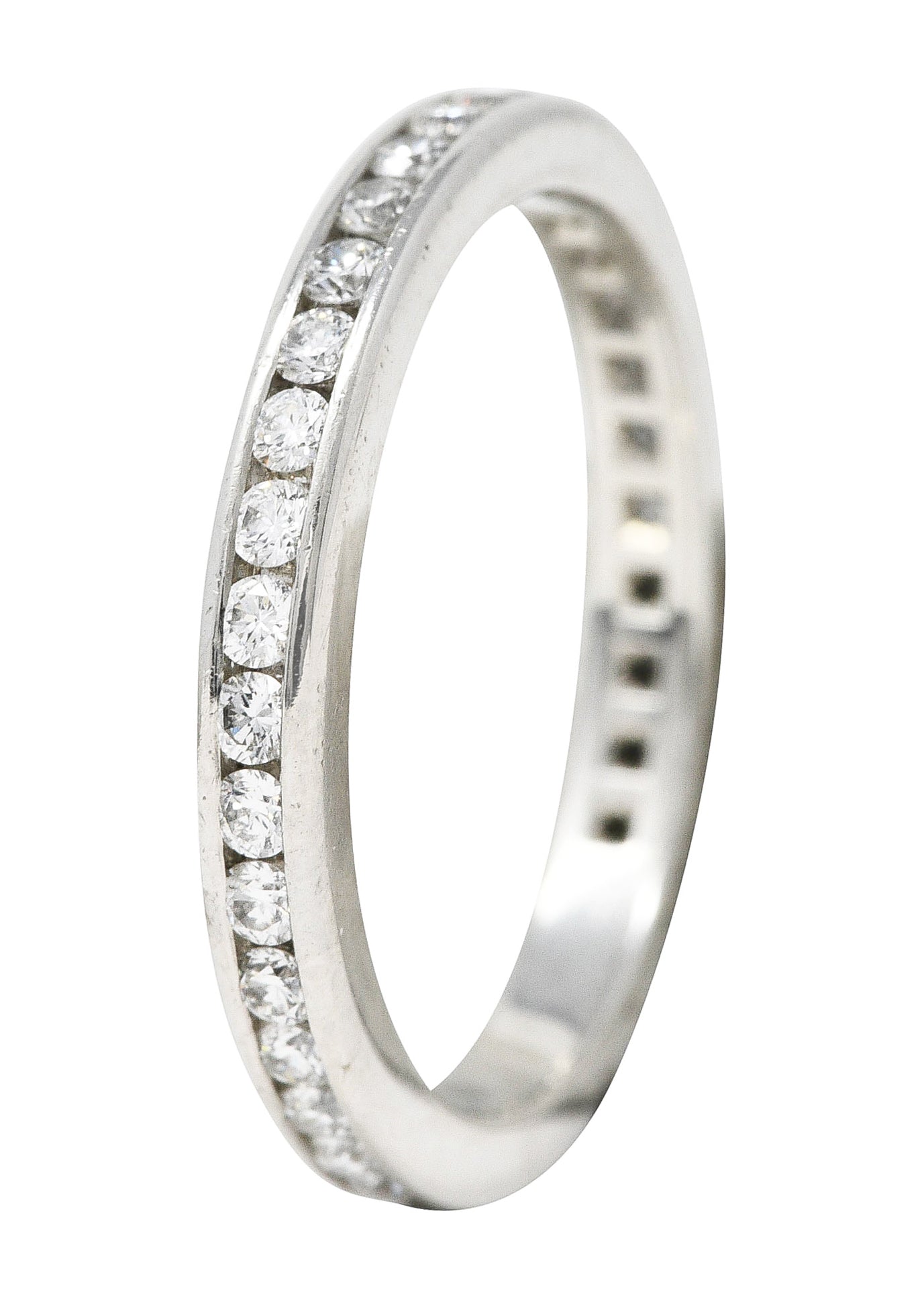 Tiffany & Co. Contemporary 0.75 CTW Diamond Platinum Eternity Stacking Ring Wilson's Estate Jewelry