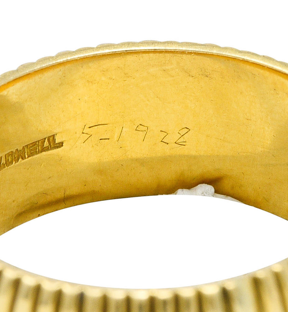 Antique J.E. Caldwell 18 Karat Gold Ribbed Band Unisex Ring Circa 1905Ring - Wilson's Estate Jewelry