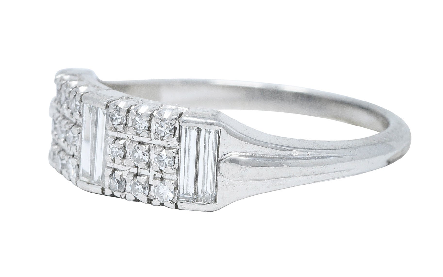 1950's Mid-Century 0.80 CTW Diamond Platinum Band RingRing - Wilson's Estate Jewelry