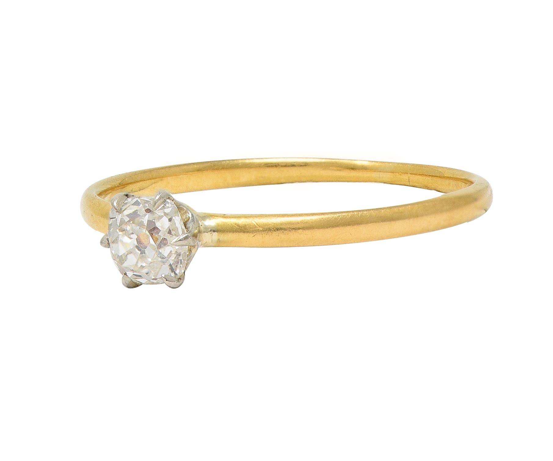 Tiffany & Co. Victorian Old Mine Diamond 18 Karat Two-Tone Gold Engagement Ring