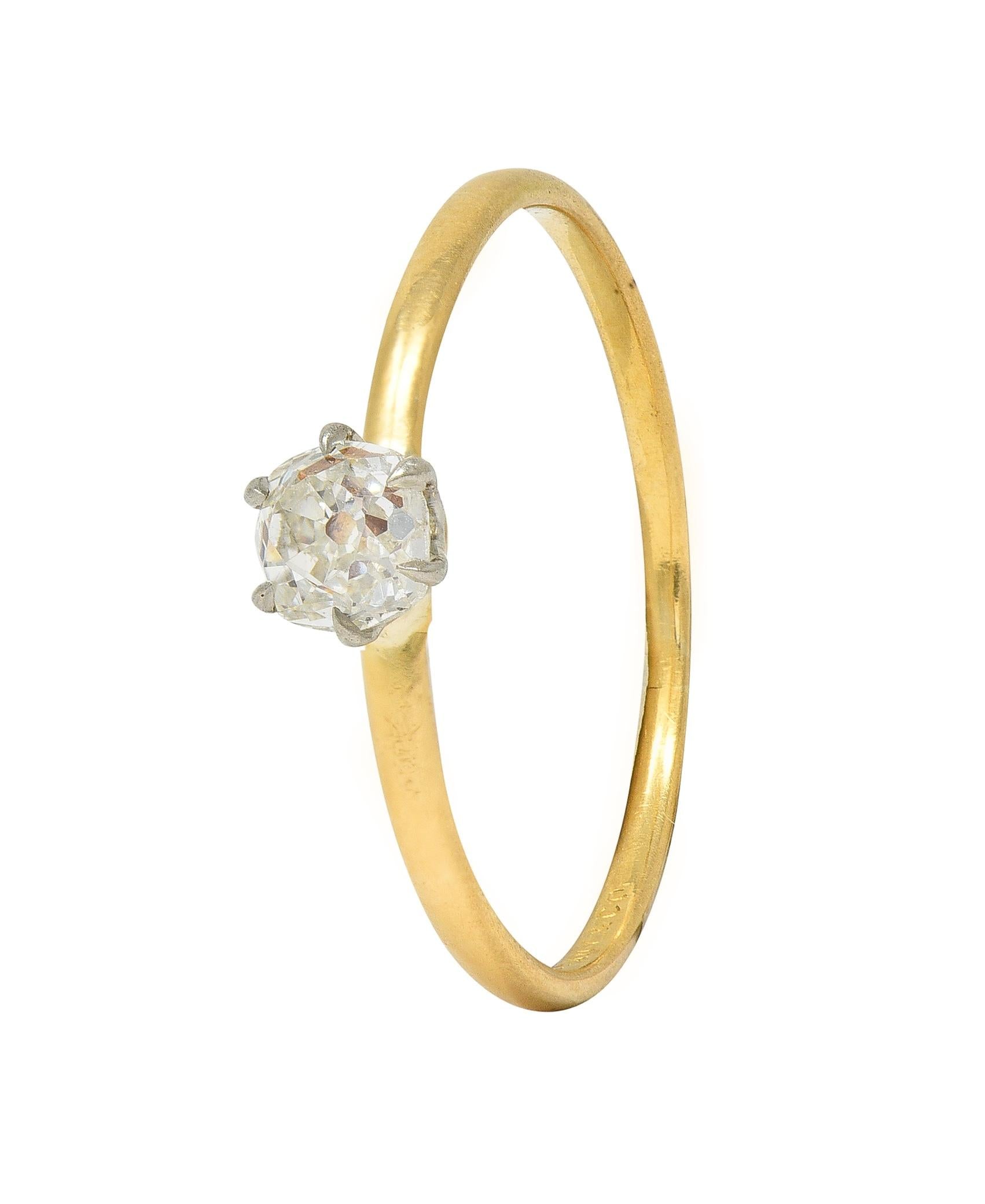 Tiffany & Co. Victorian Old Mine Diamond 18 Karat Two-Tone Gold Engagement Ring