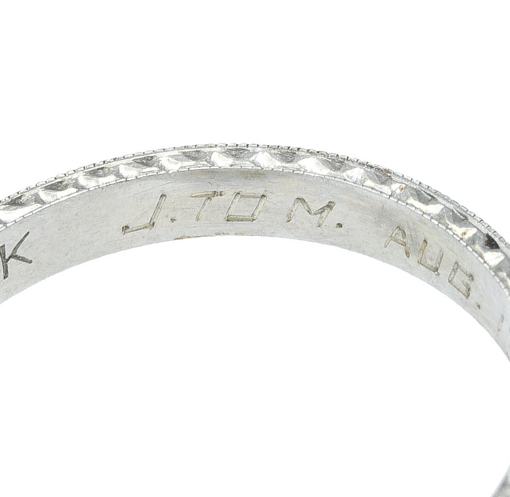 1928 Art Deco 18 Karat White Gold Orange Blossom Eternity Band RingRing - Wilson's Estate Jewelry