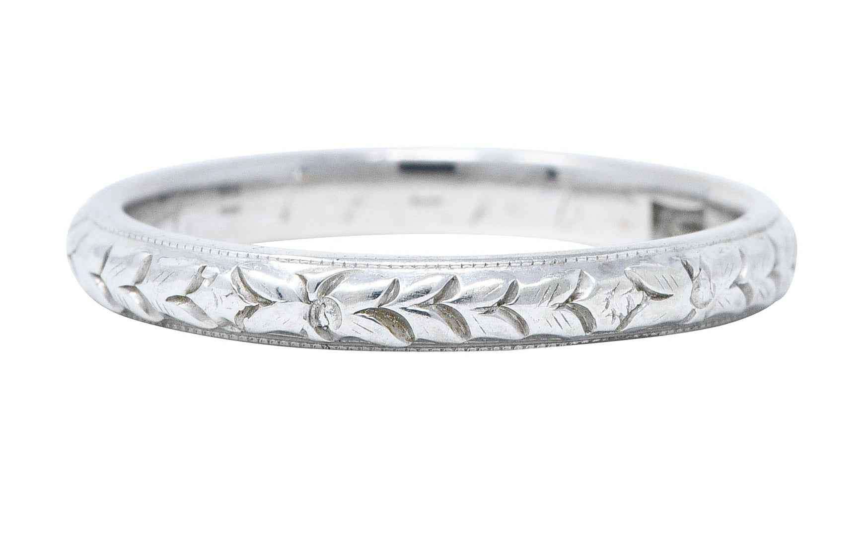 1915 Edwardian 18 Karat White Gold Garland Eternity Band RingRing - Wilson's Estate Jewelry