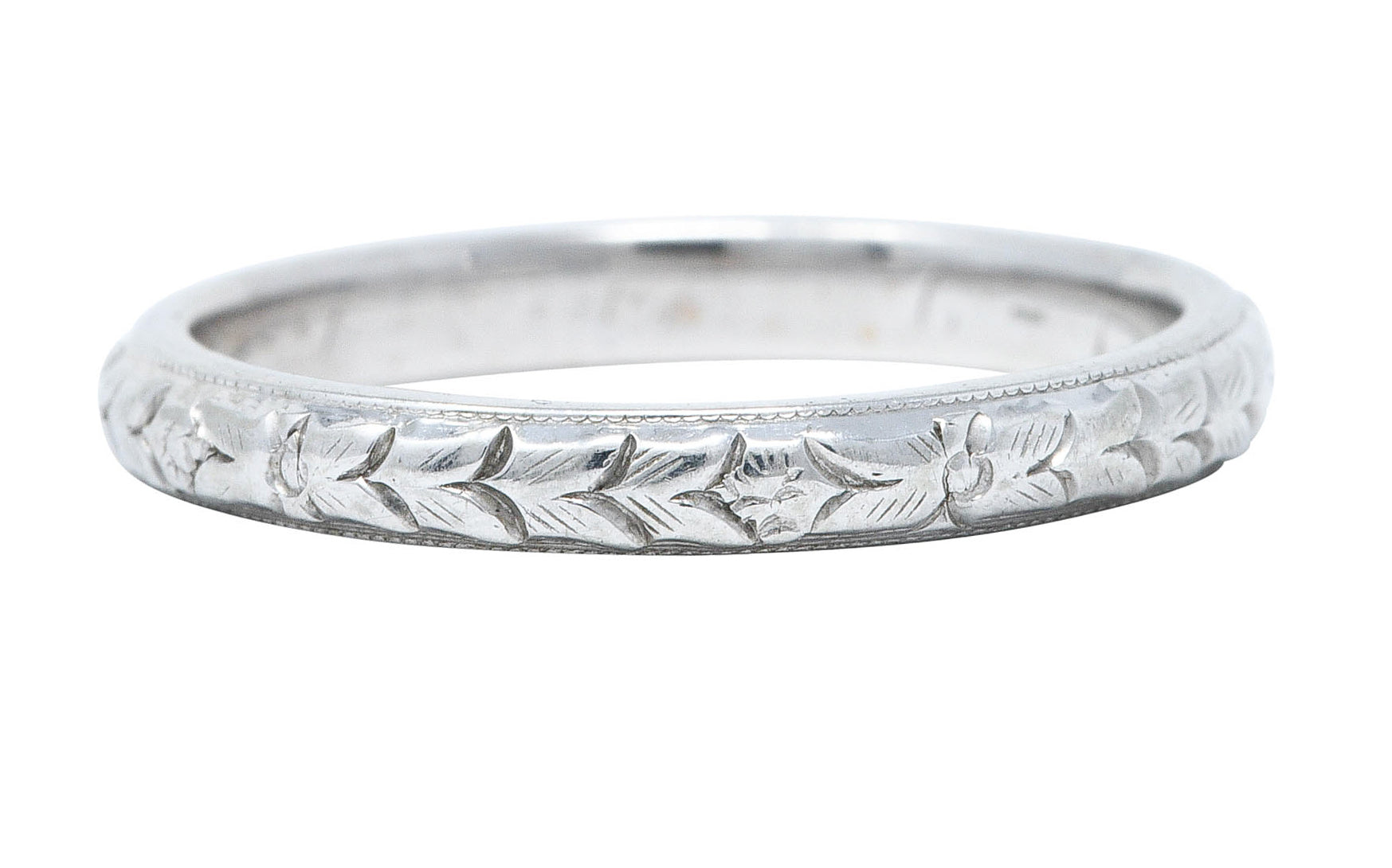 1915 Edwardian 18 Karat White Gold Garland Eternity Band RingRing - Wilson's Estate Jewelry