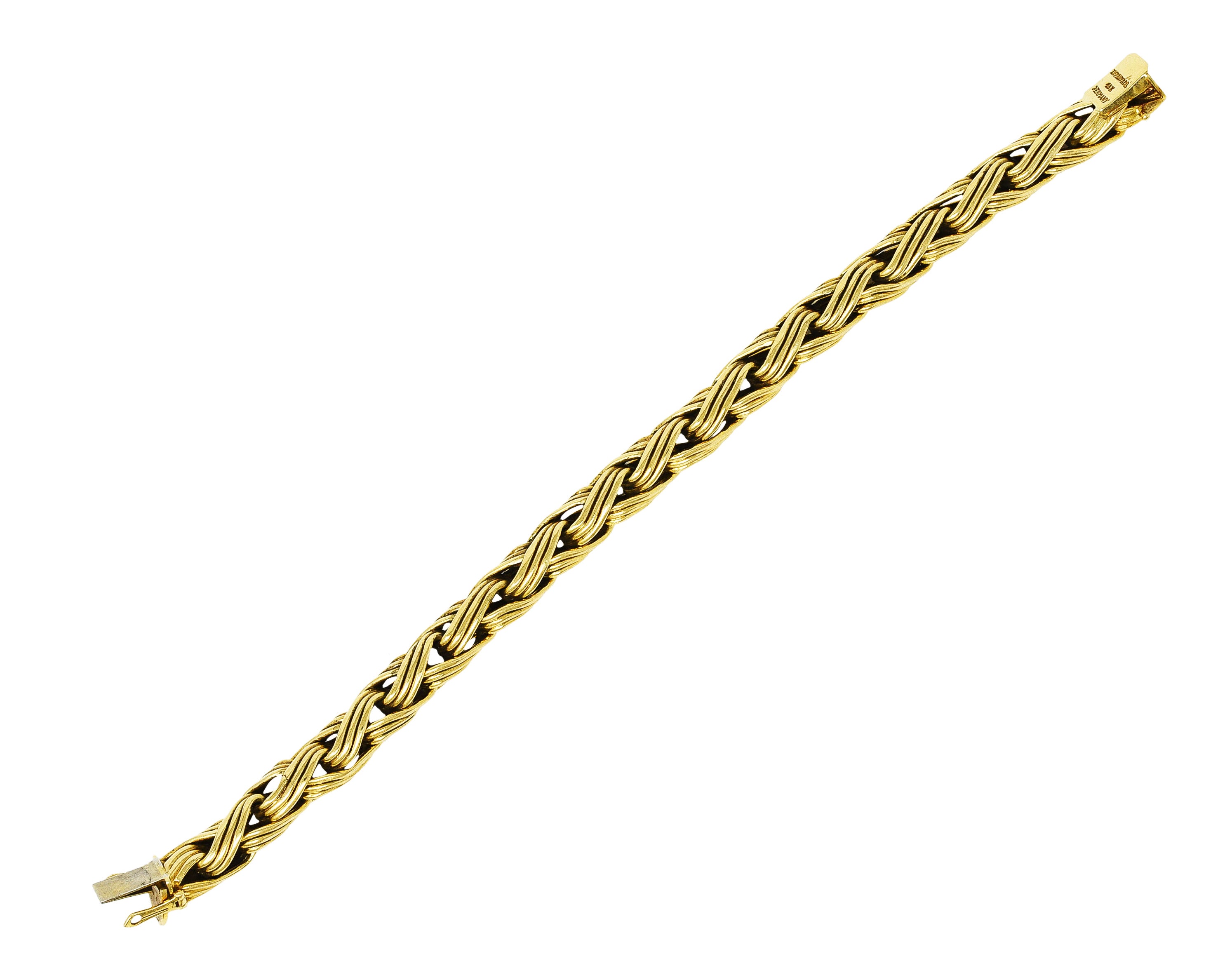 Tiffany & Co. 18 Karat Yellow Gold Braided Wheat Link Braceletbracelet - Wilson's Estate Jewelry