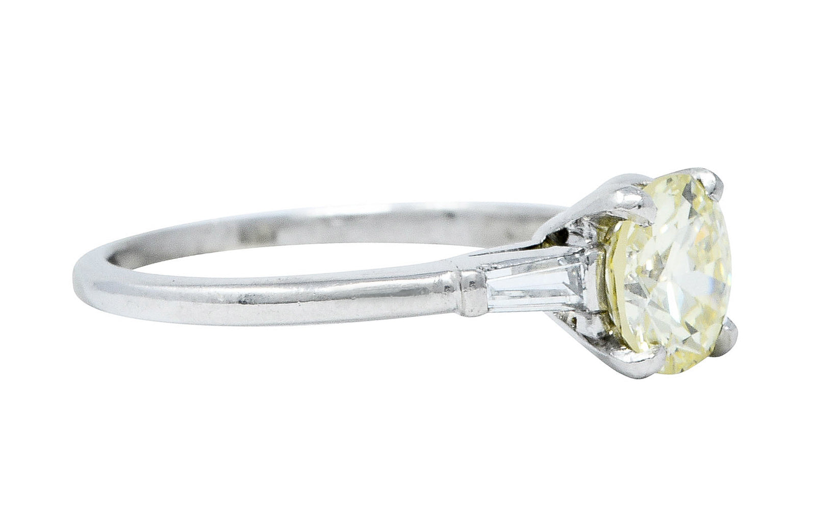 Mid-Century 1.27 CTW Diamond Platinum Three Stone Engagement RingRing - Wilson's Estate Jewelry