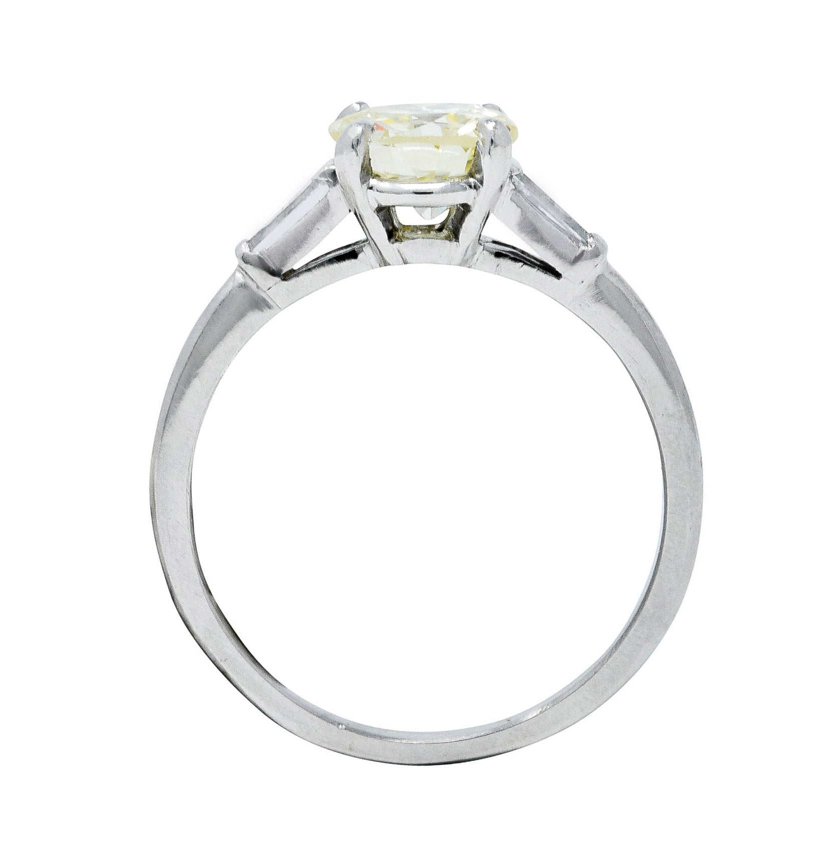 Mid-Century 1.27 CTW Diamond Platinum Three Stone Engagement RingRing - Wilson's Estate Jewelry