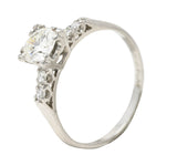 Late Art Deco 0.96 CTW Transitional Cut Diamond Platinum Five Stone Engagement Ring Wilson's Estate Jewelry