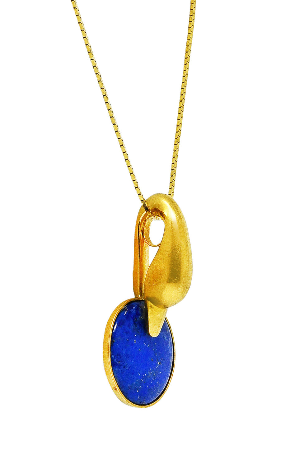 Vintage Lalaounis Lapis Lazuli 18 Karat Gold Greek Swan Bird Pendant NecklaceNecklace - Wilson's Estate Jewelry