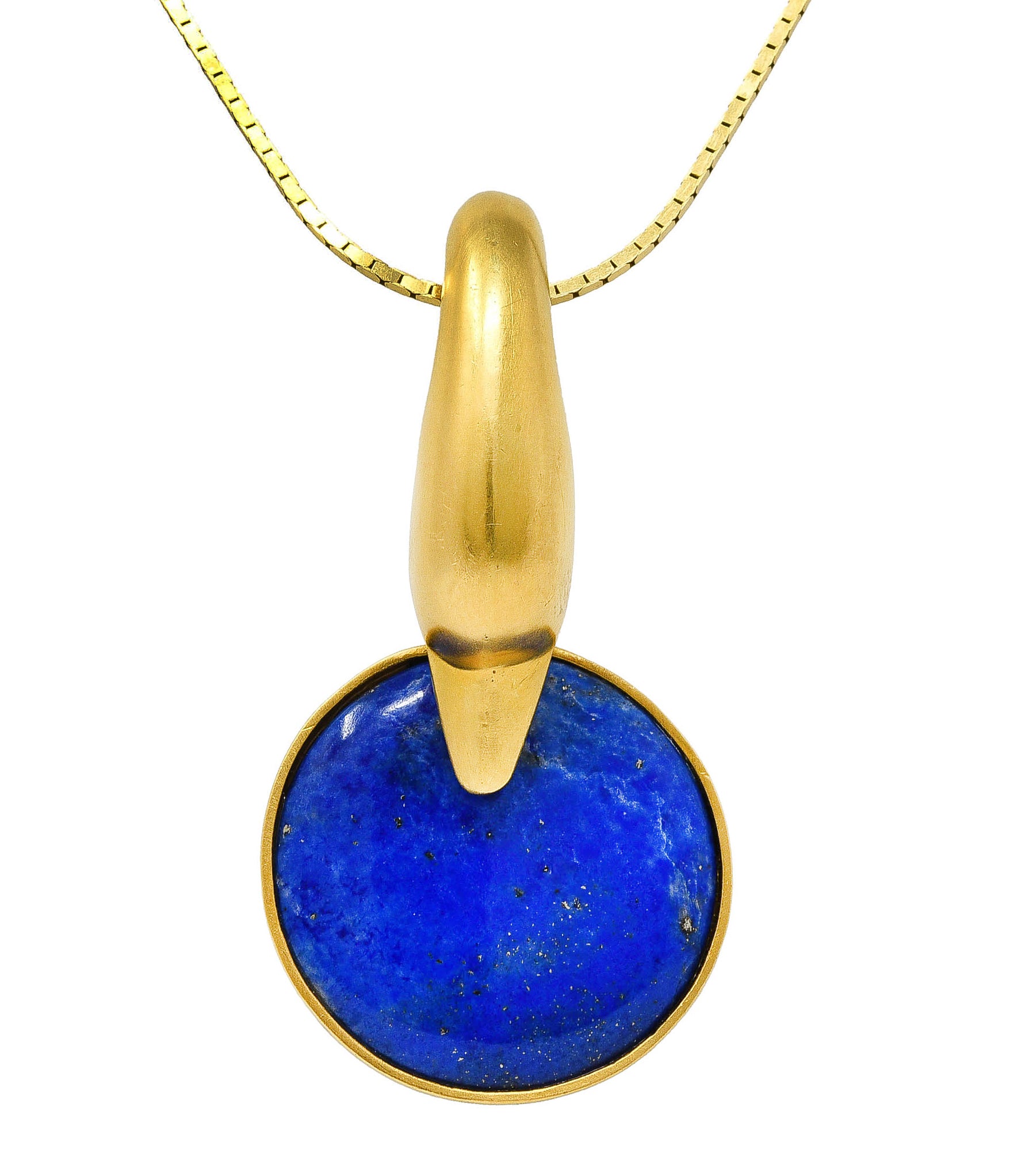 Vintage Lalaounis Lapis Lazuli 18 Karat Gold Greek Swan Bird Pendant NecklaceNecklace - Wilson's Estate Jewelry