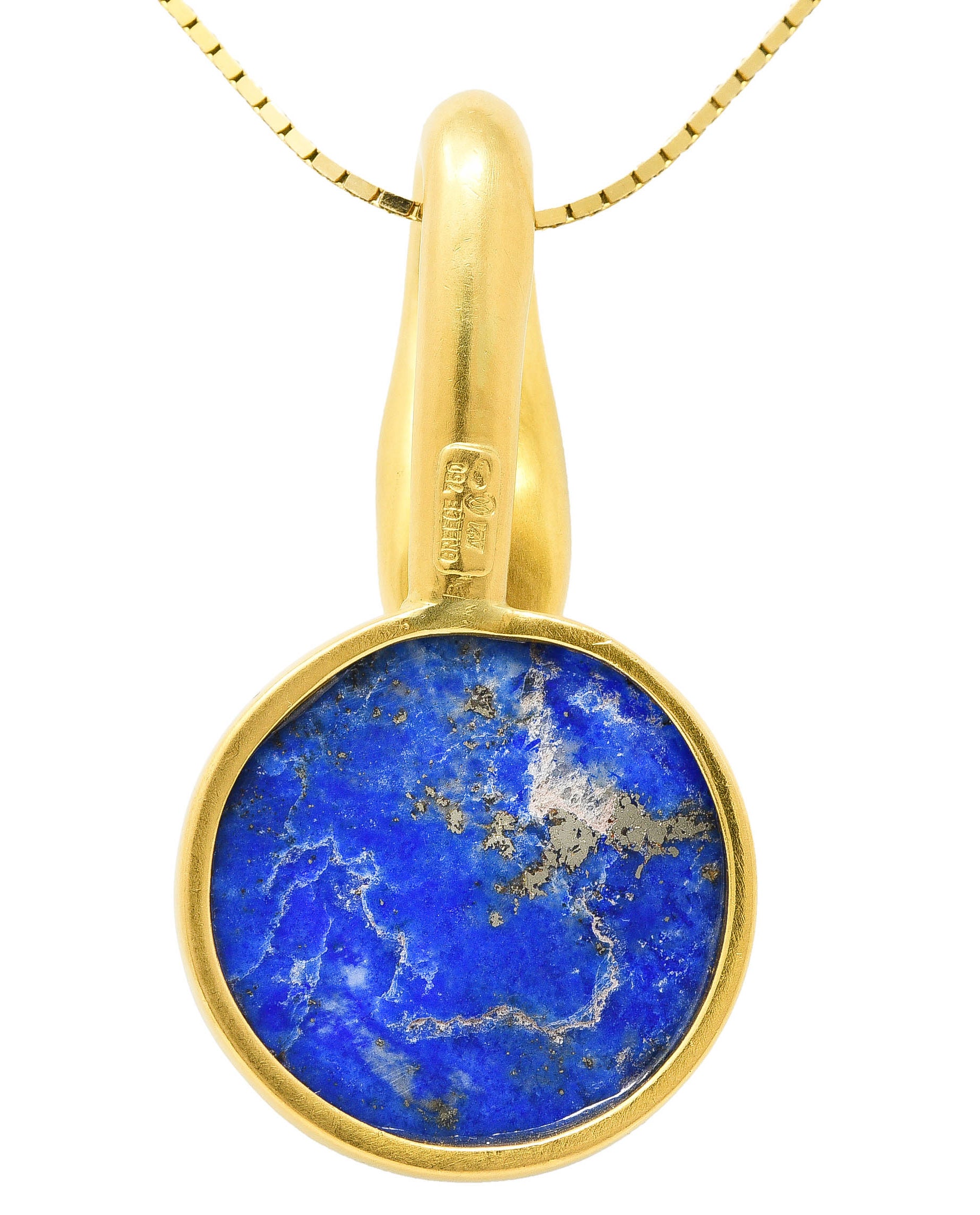 Vintage Lalaounis Lapis Lazuli 18 Karat Gold Greek Swan Bird Pendant NecklaceNecklace - Wilson's Estate Jewelry