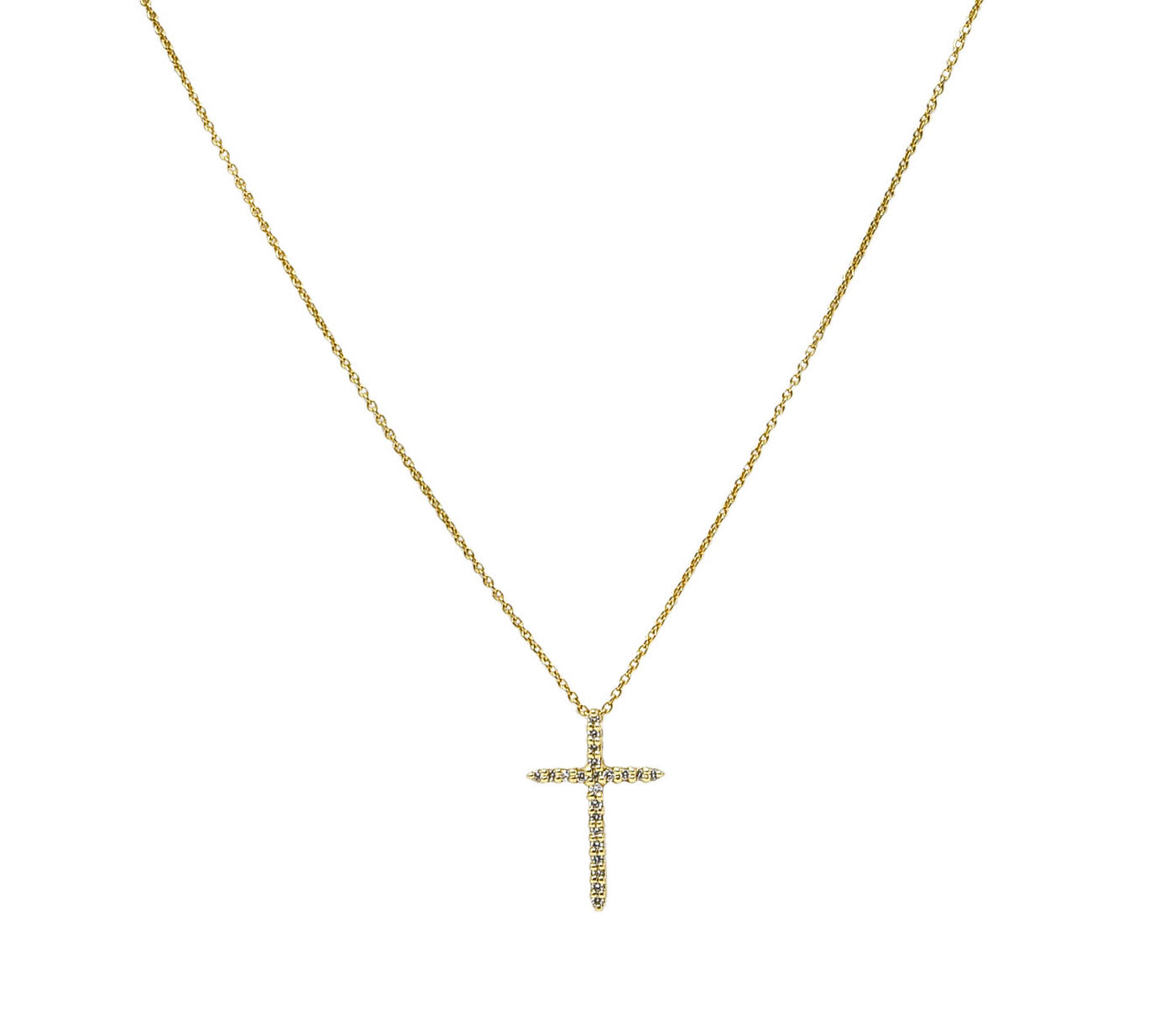 Roberto Coin Diamond 18 Karat Gold Cross Pendant NecklaceNecklace - Wilson's Estate Jewelry