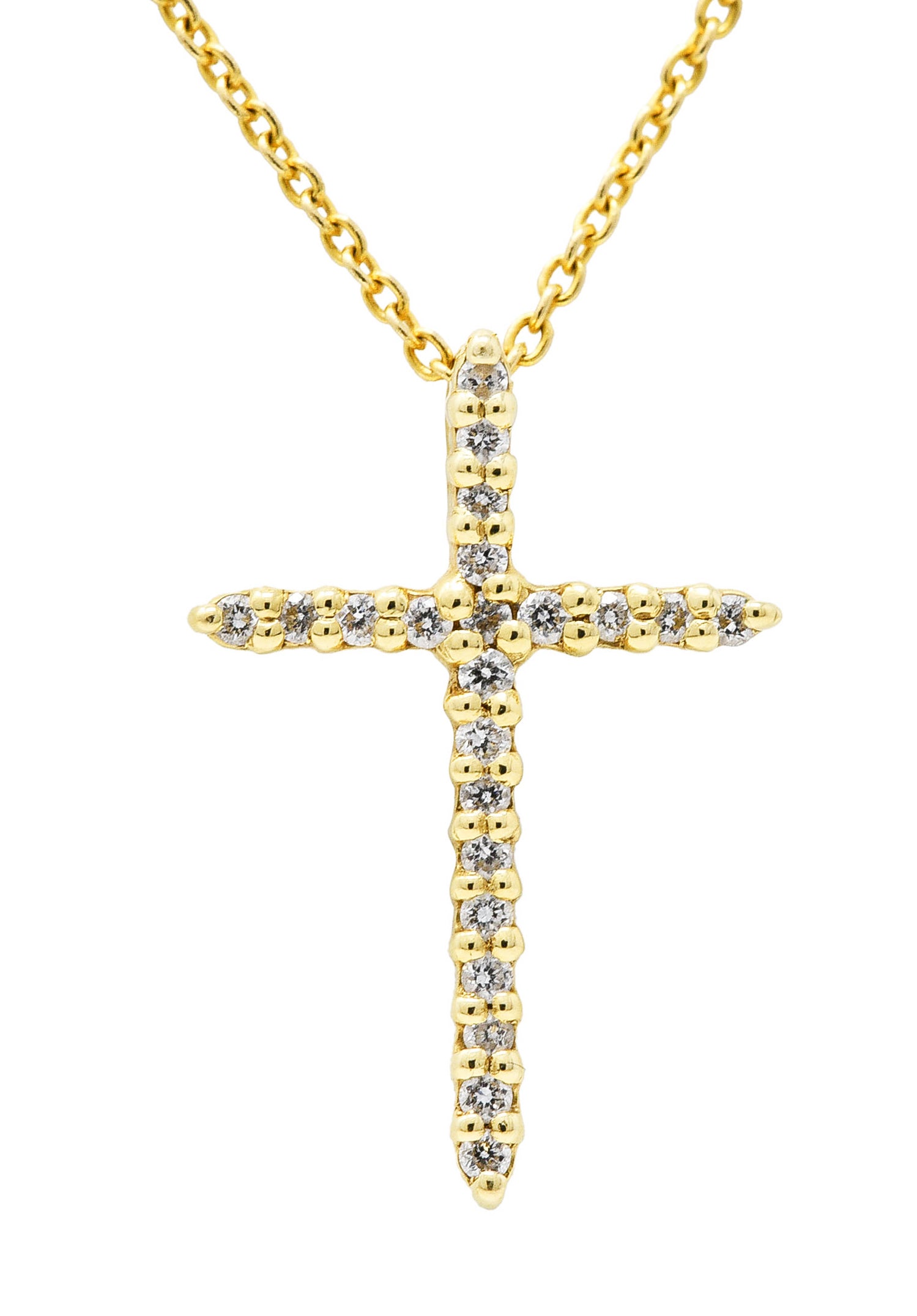 Roberto Coin Diamond 18 Karat Gold Cross Pendant NecklaceNecklace - Wilson's Estate Jewelry