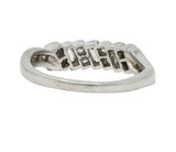 Mid-Century 0.62 CTW Diamond Platinum Ribbon Vintage Band Ring