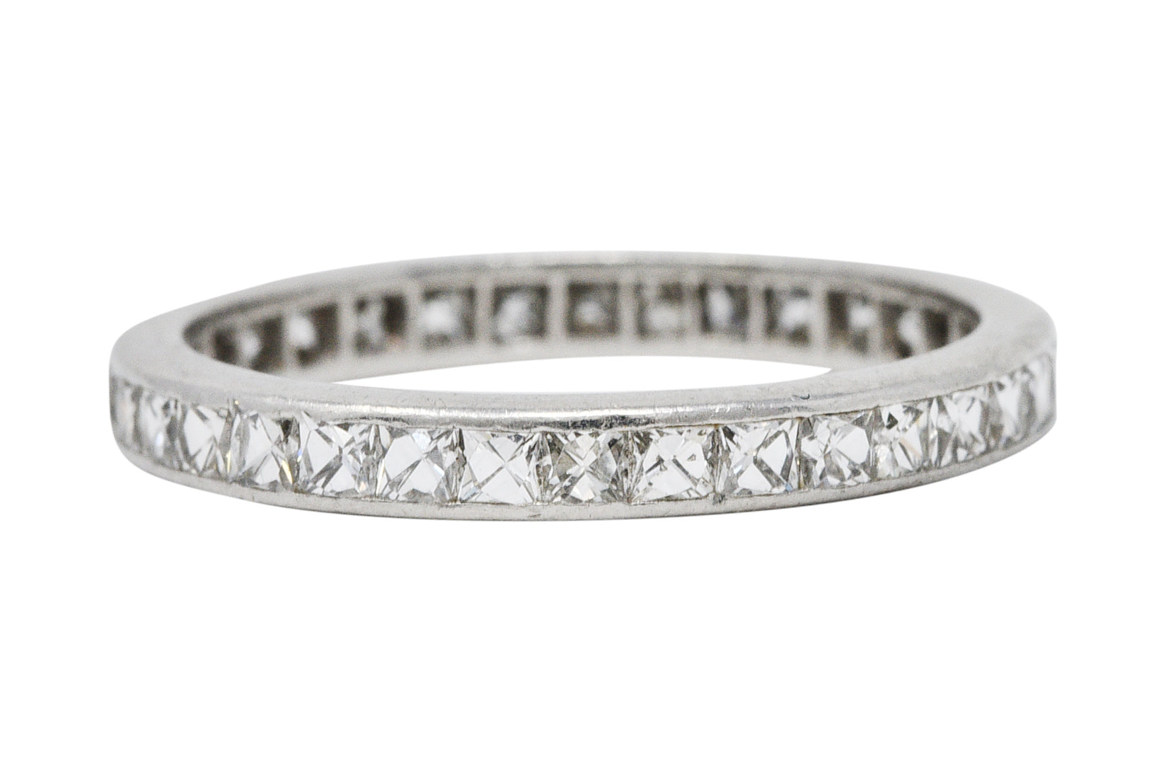 Art Deco 1.20 CTW French Cut Diamond Platinum Eternity Band RingRing - Wilson's Estate Jewelry