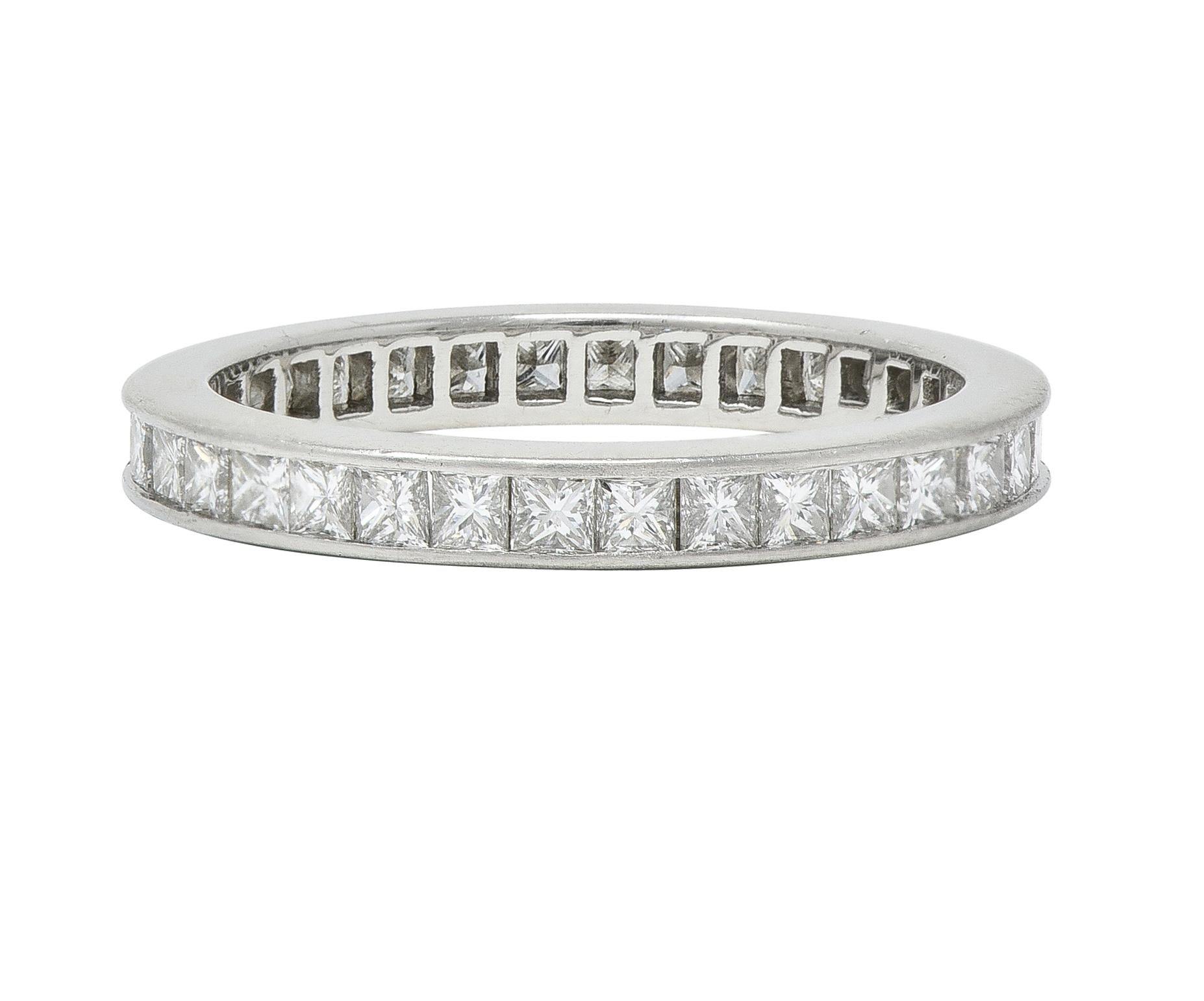 Tiffany & Co. 1.26 CTW Princess Cut Diamond Platinum Eternity Channel Band Ring