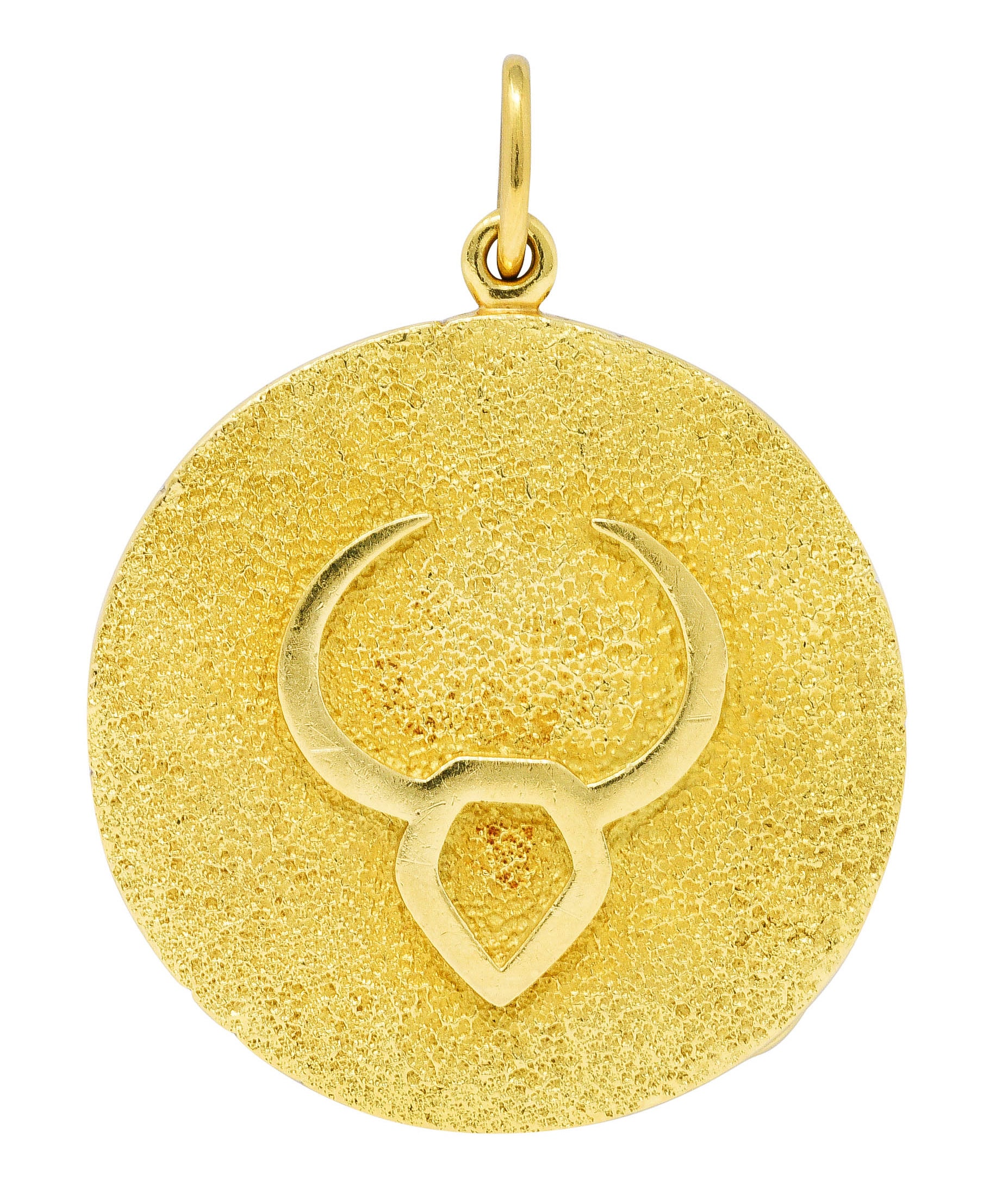 Tiffany & Co. Substantial Vintage 18 Karat Gold Taurus Zodiac Medallion Pendantcharm - Wilson's Estate Jewelry