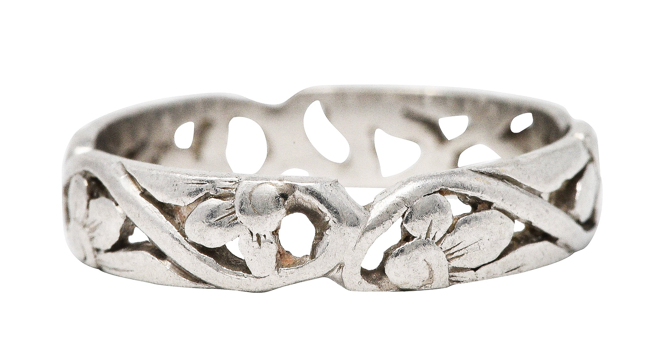 1934 Art Deco Platinum Floral Eternity Band RingRing - Wilson's Estate Jewelry