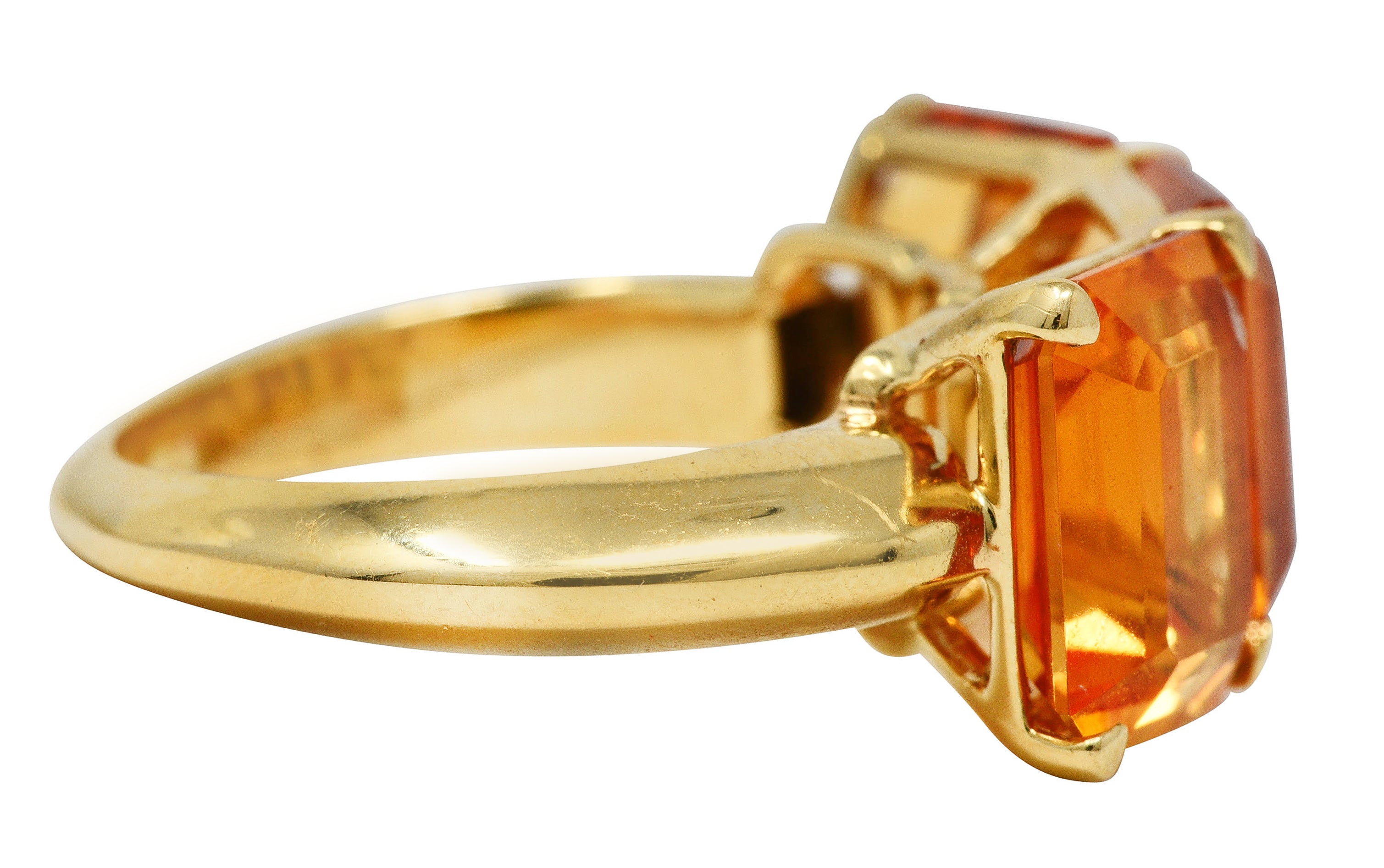 Goshwara Contemporary Citrine 18 Karat Yellow Gold Gossip Three Stone Ring Wilson's Estate Jewelry