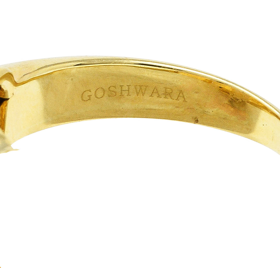 Goshwara Contemporary Citrine 18 Karat Yellow Gold Gossip Three Stone Ring Wilson's Estate Jewelry