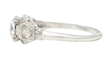 Axel Bros. Art Deco 1.35 CTW Old European Cut Diamond Platinum Stepped Orange Blossom Engagement Ring Wilson's Estate Jewelry