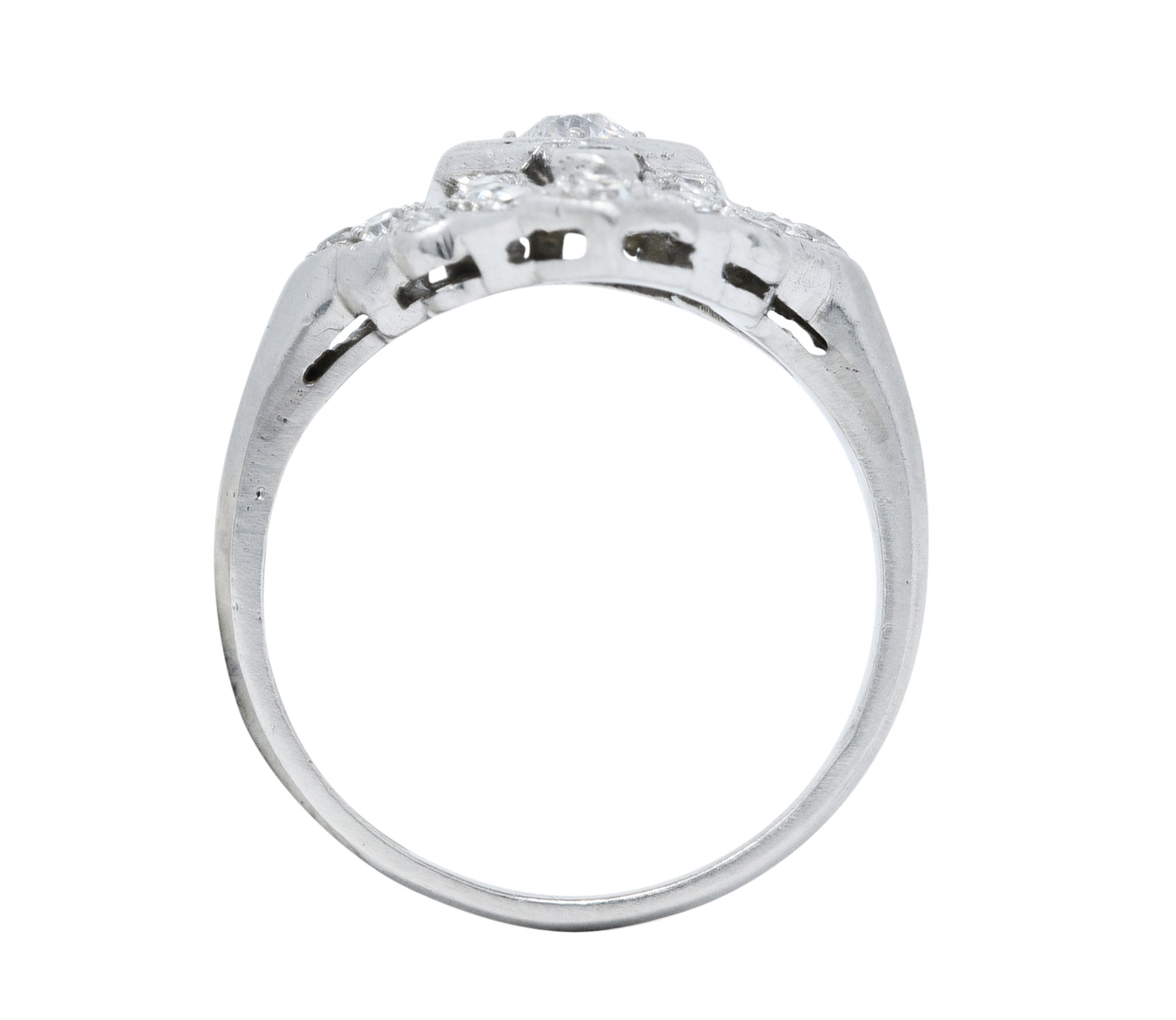 Art Deco Diamond Platinum Geometric Dinner RingRing - Wilson's Estate Jewelry