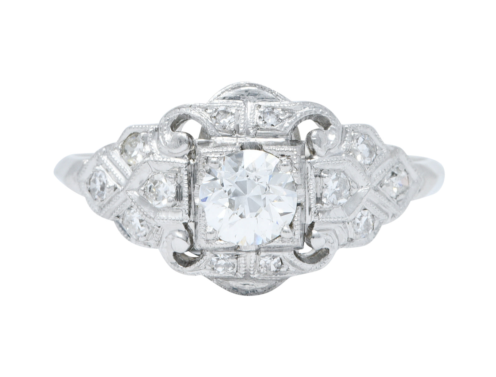 1930's Art Deco 0.72 CTW Diamond Platinum Dinner RingRing - Wilson's Estate Jewelry