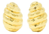 Henry Dunay Vintage 18 Karat Yellow Gold Cynnabar Ear-Clip EarringsEarrings - Wilson's Estate Jewelry