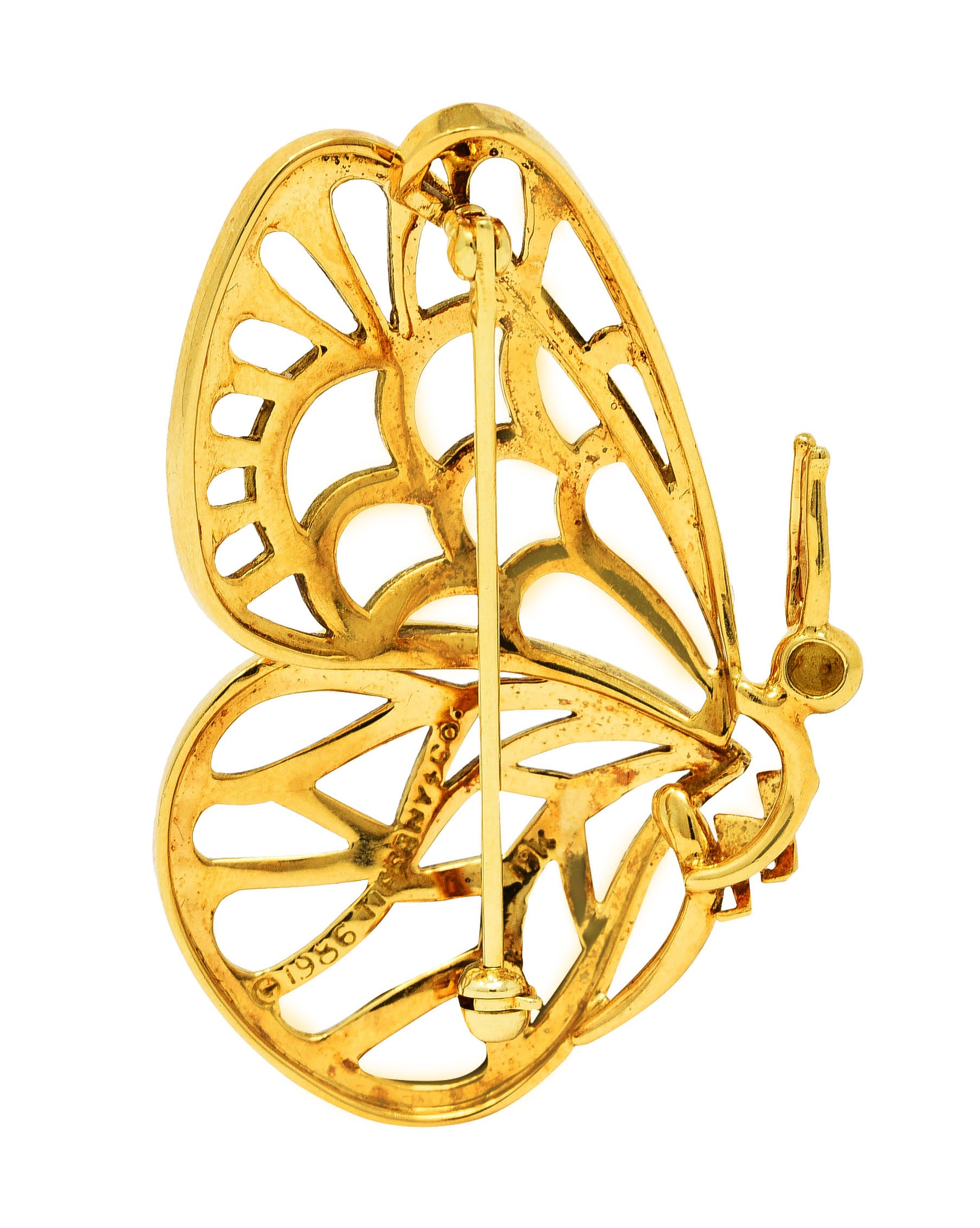 1986 Tiffany & Co. 18 Karat Yellow Gold Vintage Butterfly BroochBrooch - Wilson's Estate Jewelry