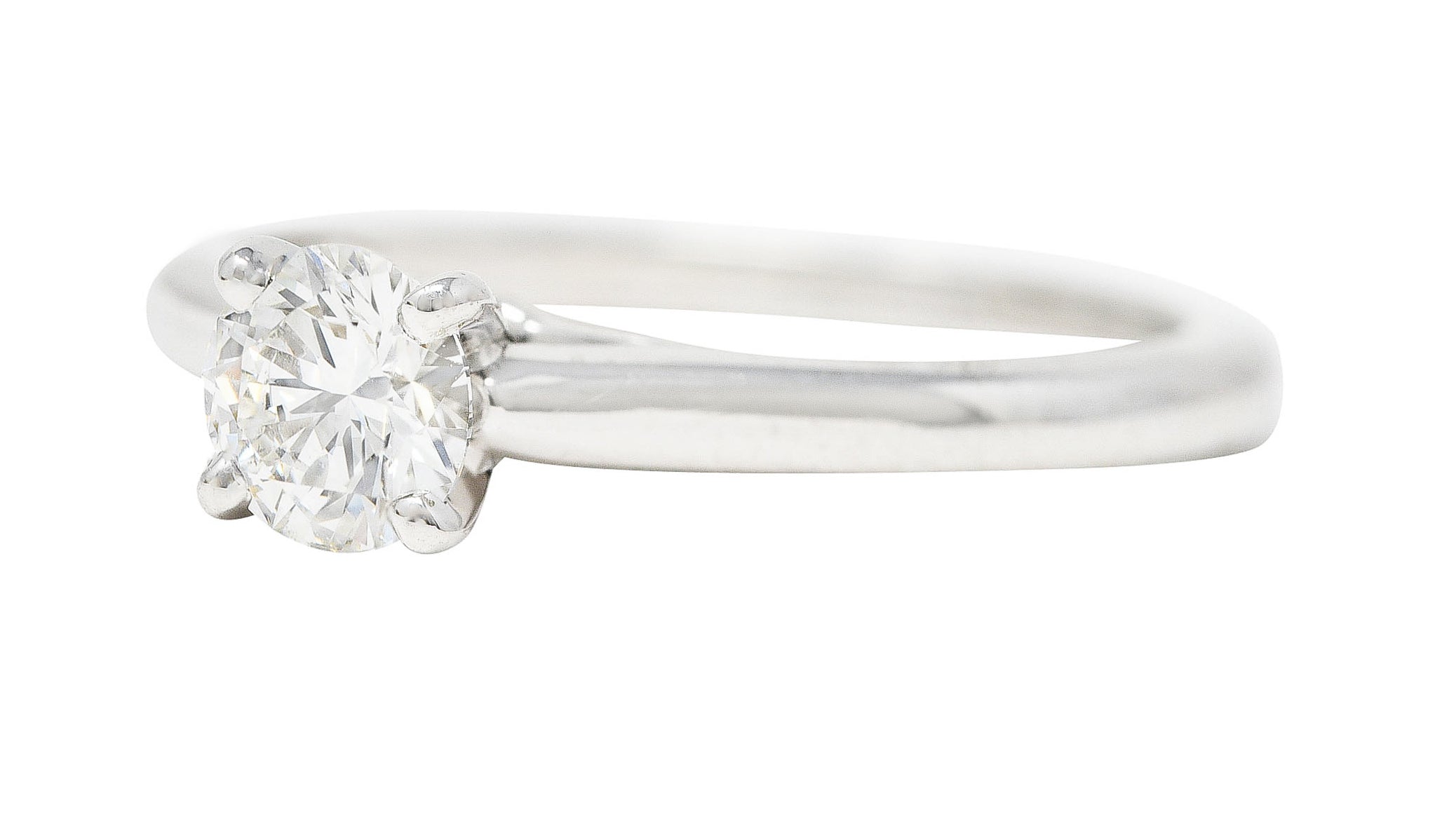 Cartier French Contemporary 0.38 CTW Diamond Platinum Solitaire Ring GIA Wilson's Estate Jewelry