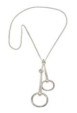 Hermés French Large Sterling Silver Horsebit Vintage Pendant Necklace