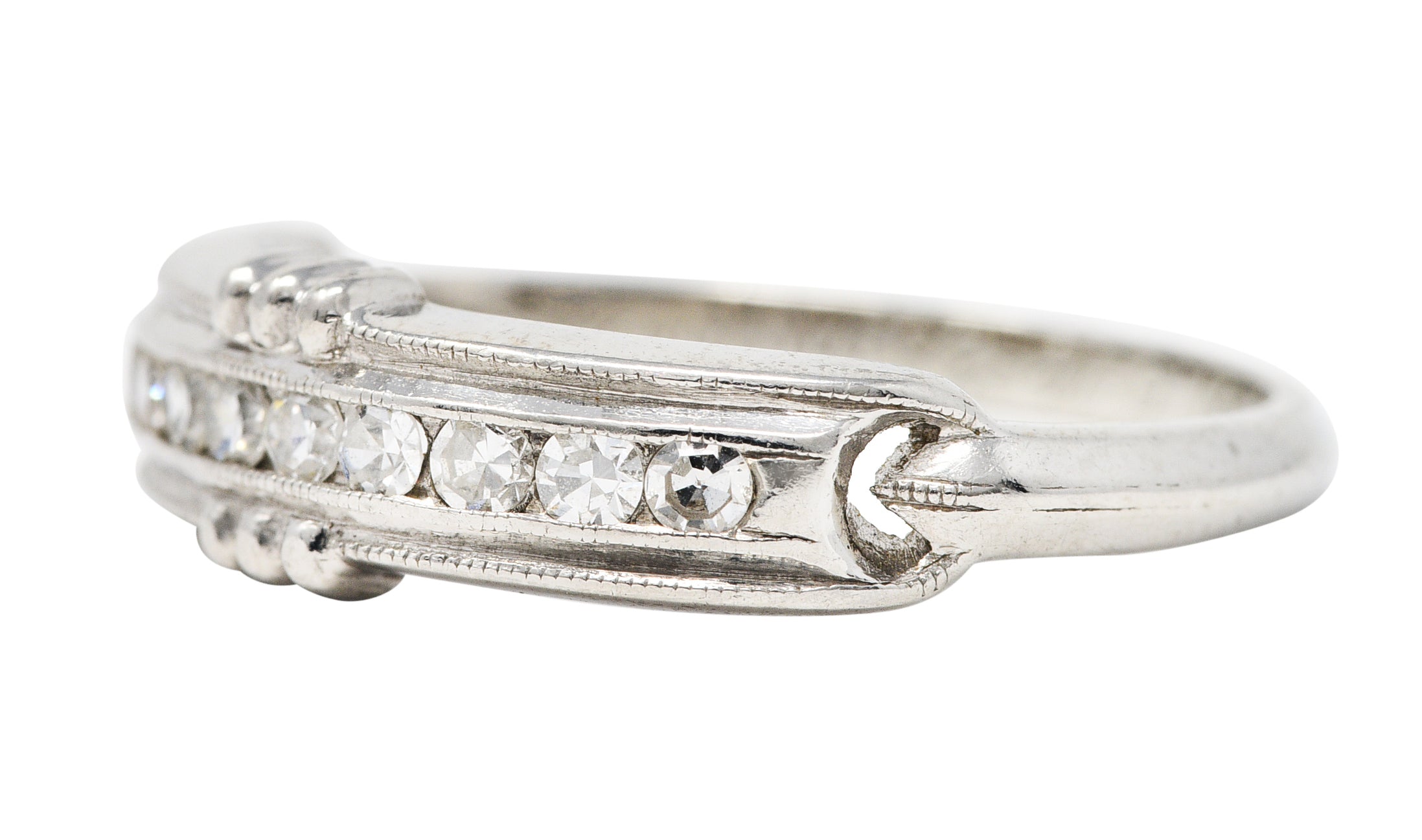 .11111 1935 Kasper & Esh Single Cut Diamond Platinum Channel Band RingRing - Wilson's Estate Jewelry