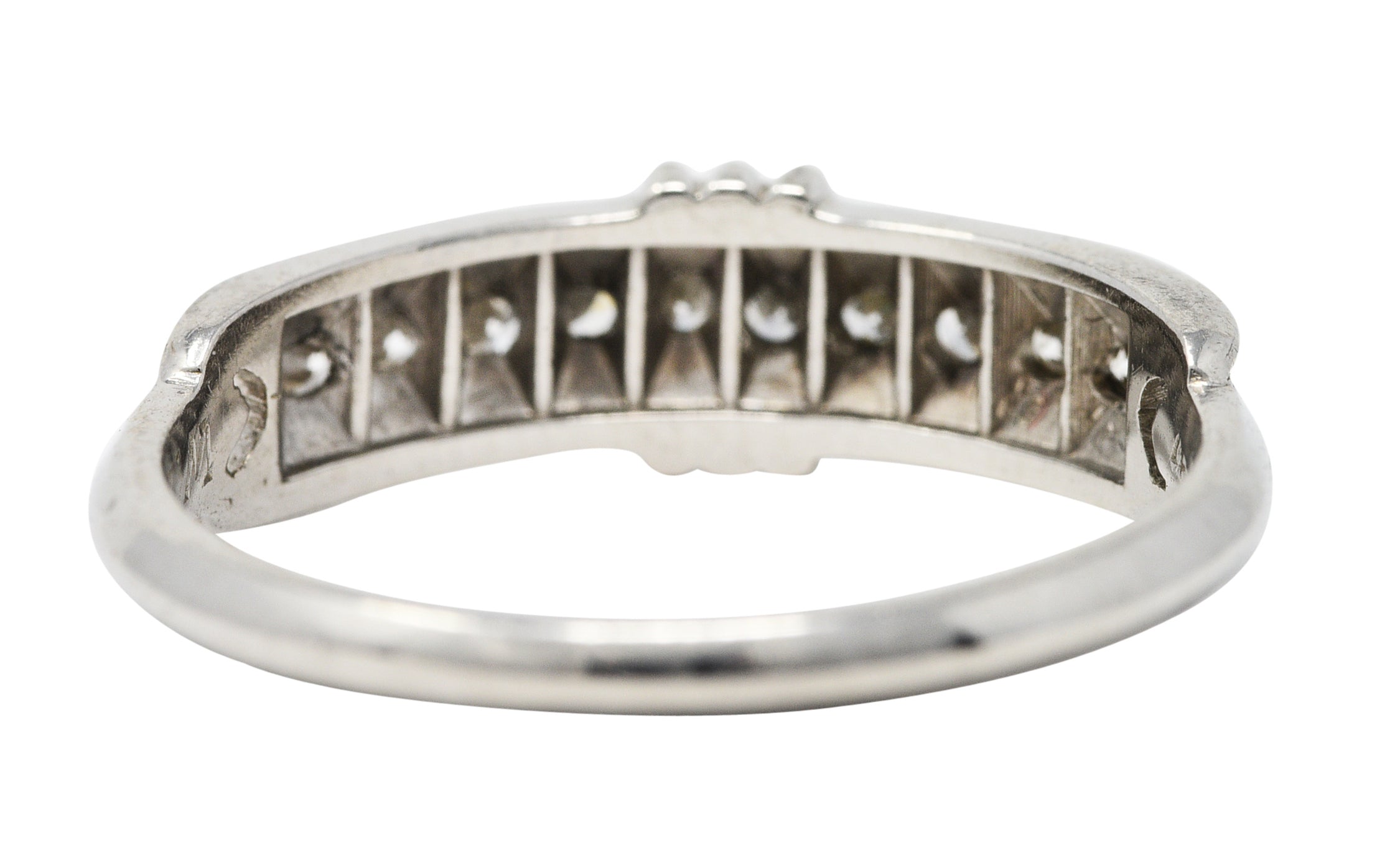 .11111 1935 Kasper & Esh Single Cut Diamond Platinum Channel Band RingRing - Wilson's Estate Jewelry