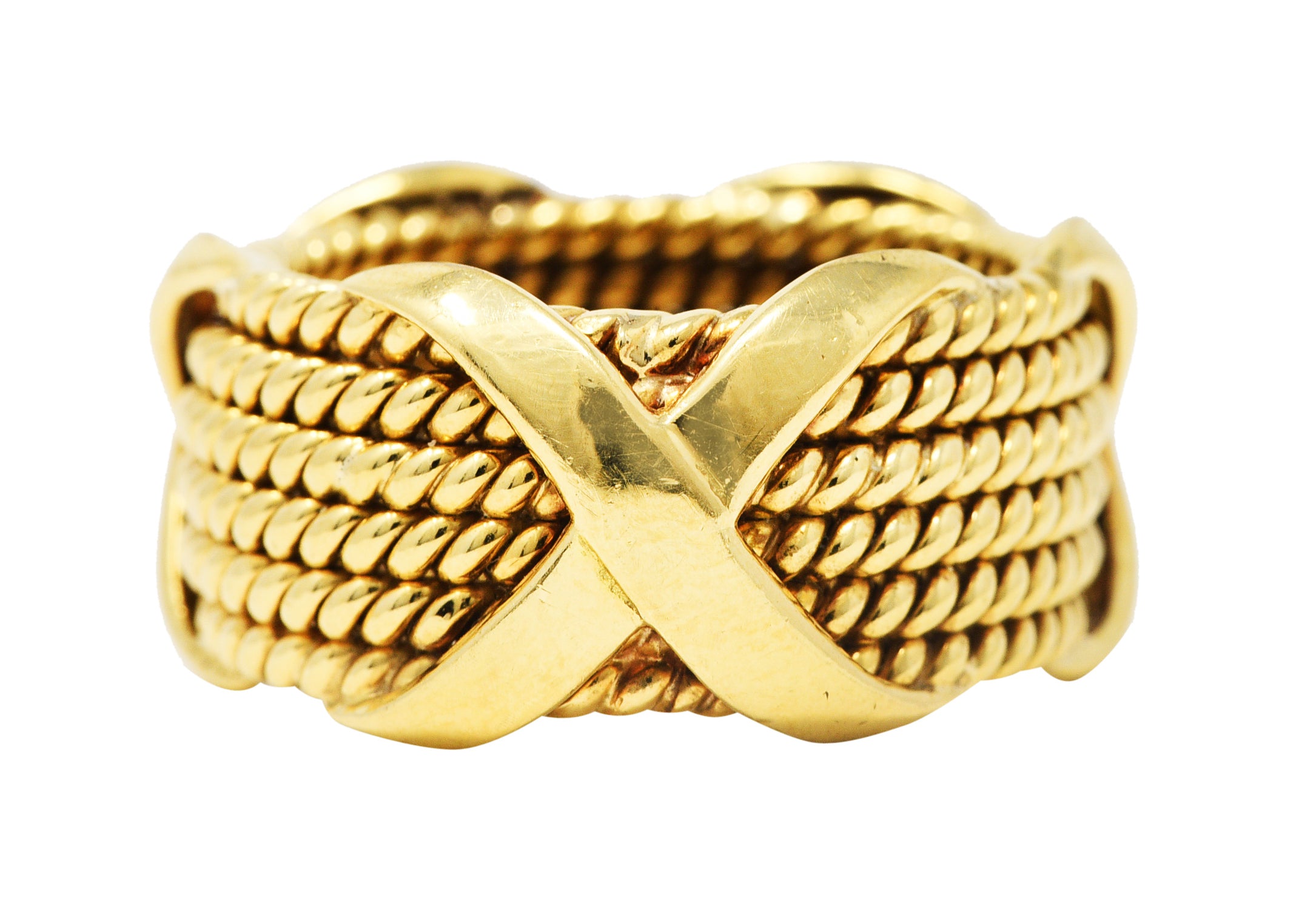 Schlumberger Tiffany & Co. 18 Karat Yellow Gold X Band RingRing - Wilson's Estate Jewelry