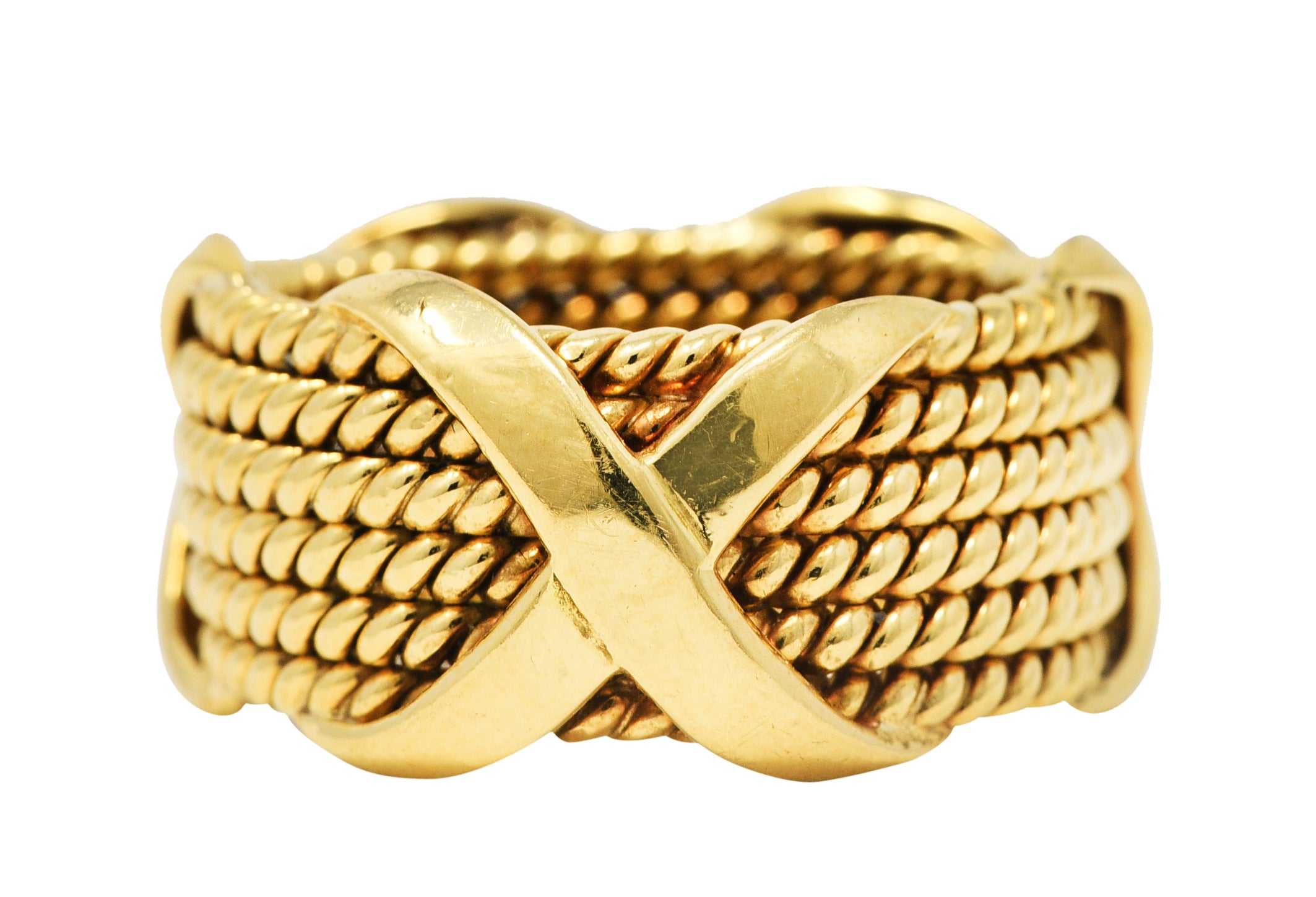 Schlumberger Tiffany & Co. 18 Karat Yellow Gold X Band RingRing - Wilson's Estate Jewelry