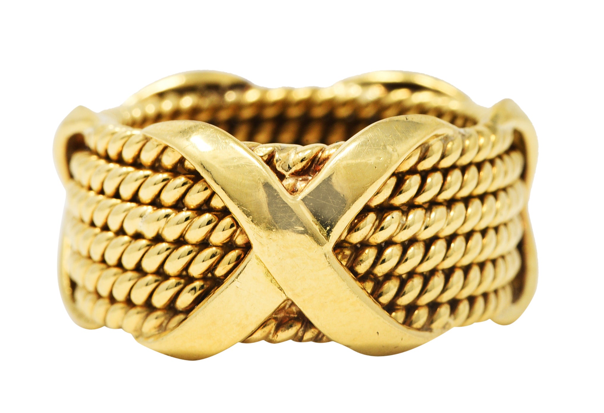 Schlumberger Tiffany & Co. 18 Karat Yellow Gold X Band RingRing - Wilson's Estate Jewelry