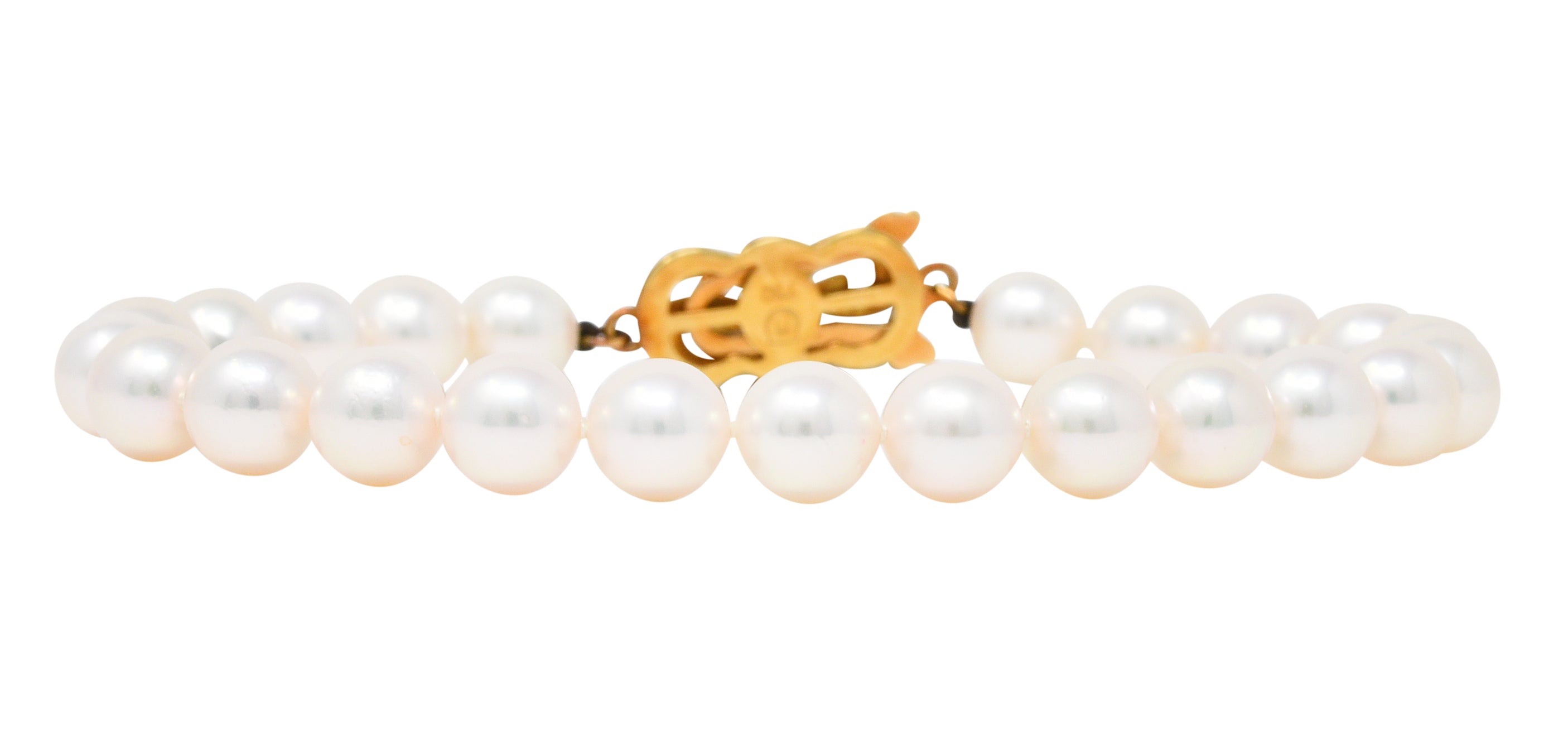 Mikimoto Cultured Pearl 18 Karat Gold Strand Braceletbracelet - Wilson's Estate Jewelry