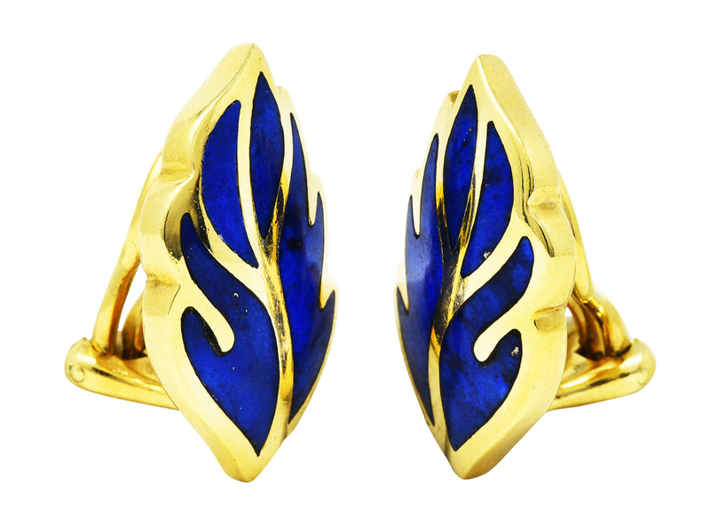 Vintage Tiffany & Co. Lapis Lazuli 18 Karat Yellow Gold Ear-Clip EarringsEarrings - Wilson's Estate Jewelry