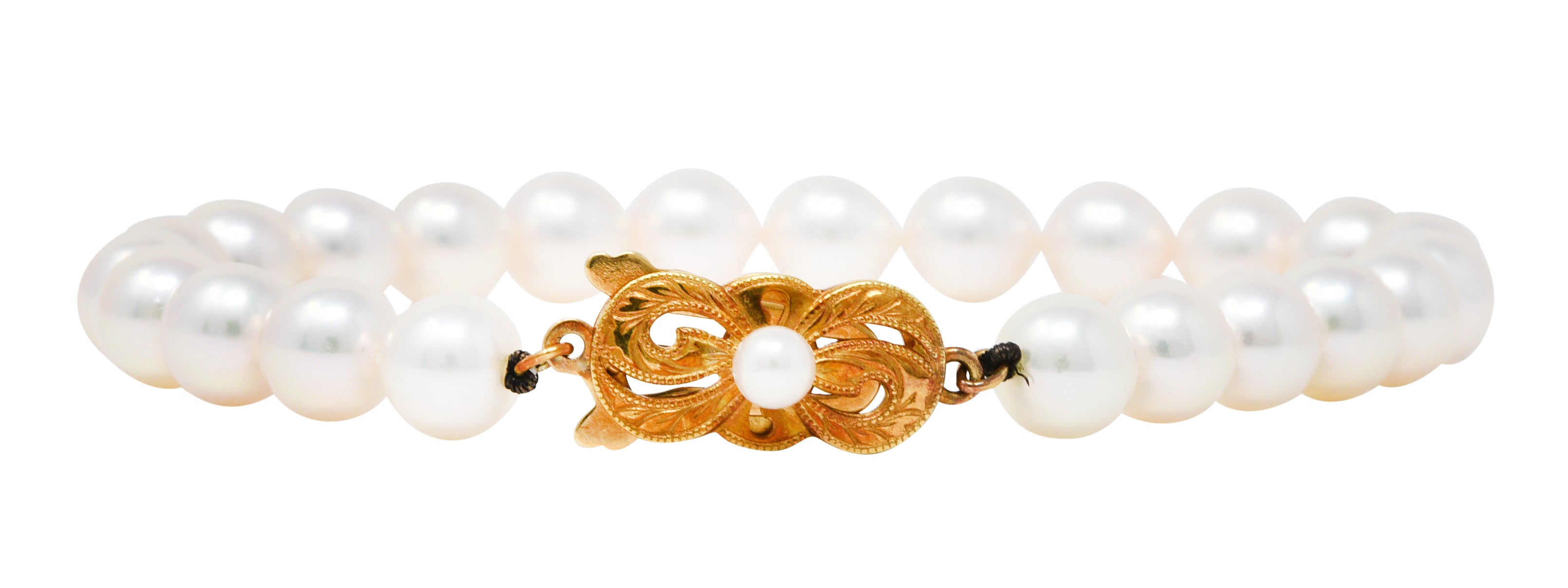 Mikimoto Cultured Pearl 18 Karat Gold Strand Braceletbracelet - Wilson's Estate Jewelry