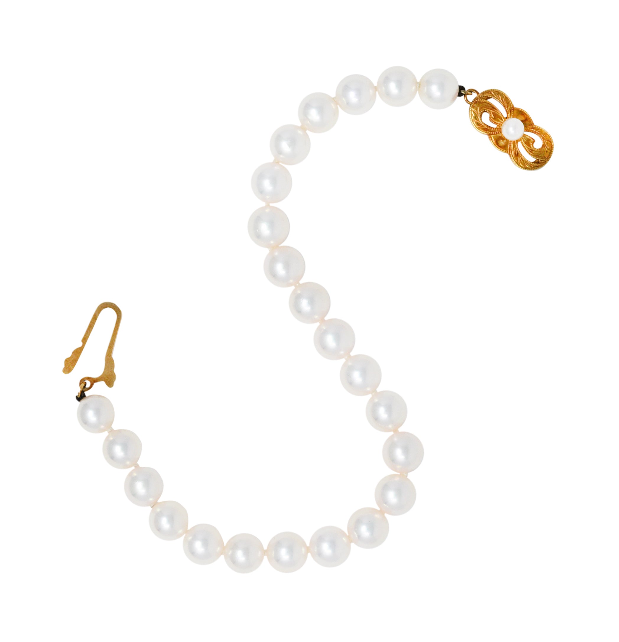 Mikimoto Cultured Pearl 18 Karat Gold Strand Braceletbracelet - Wilson's Estate Jewelry