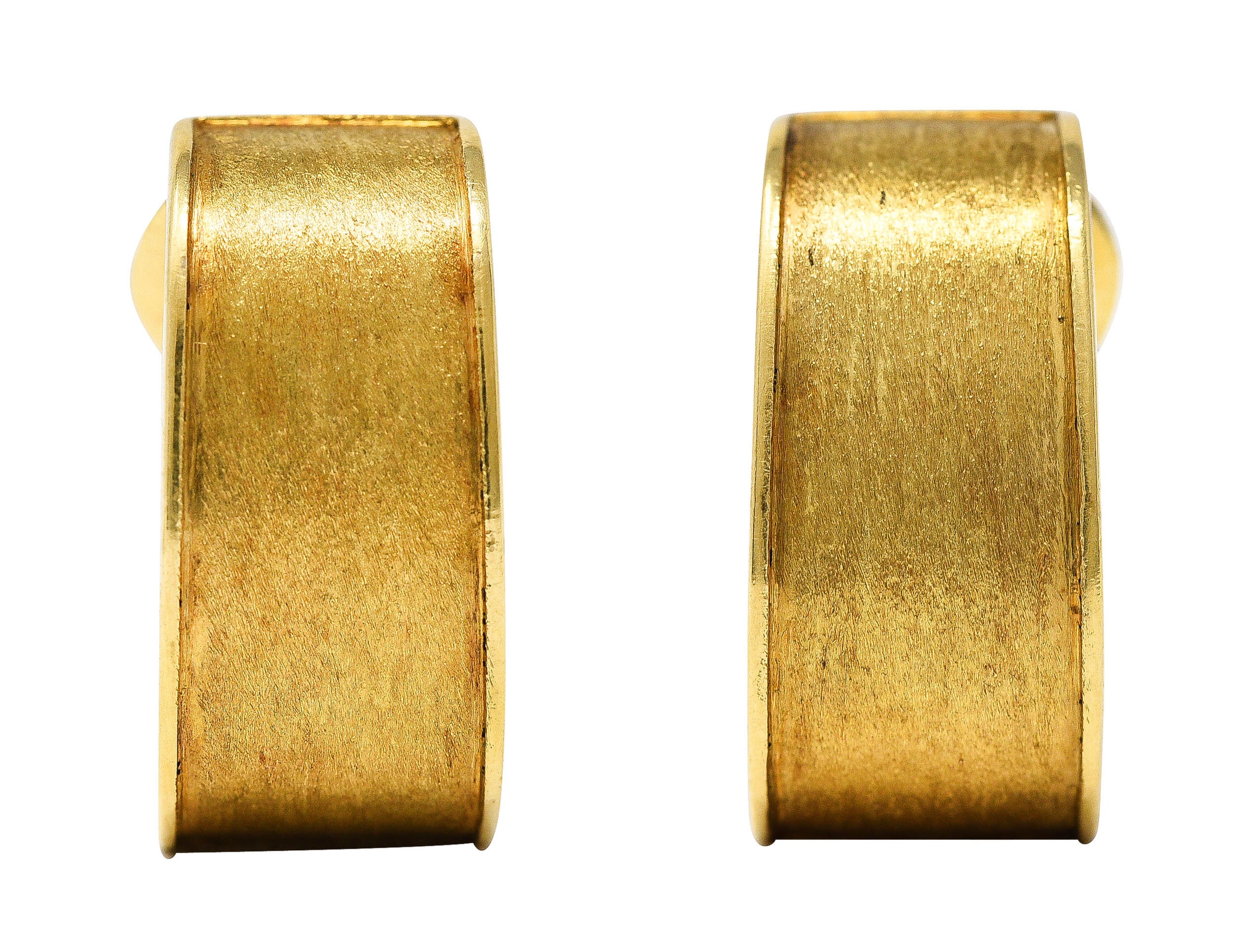 David Webb 18 Karat Gold Brushed Ear-Clip EarringsEarrings - Wilson's Estate Jewelry