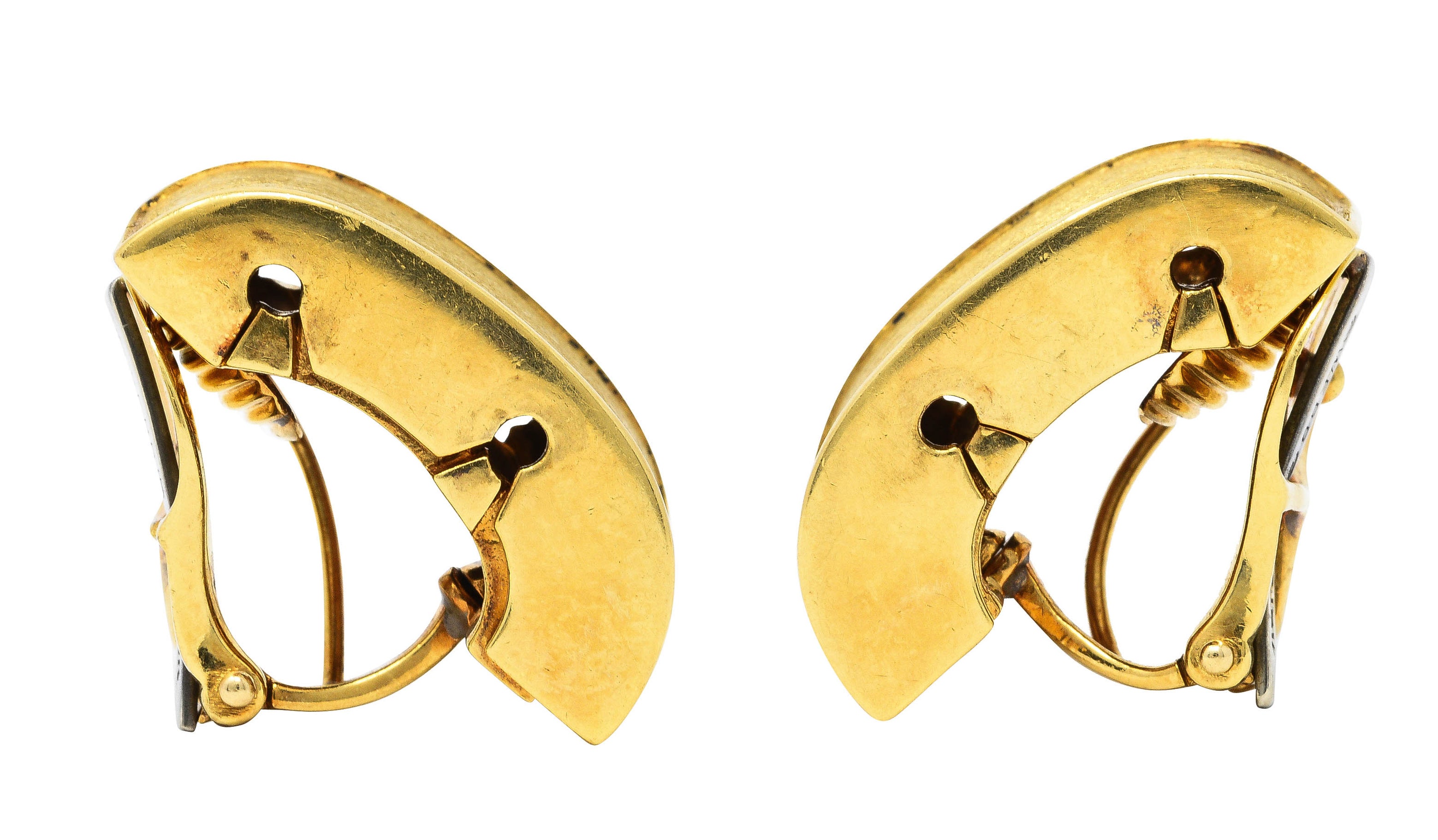 David Webb 18 Karat Gold Brushed Ear-Clip EarringsEarrings - Wilson's Estate Jewelry