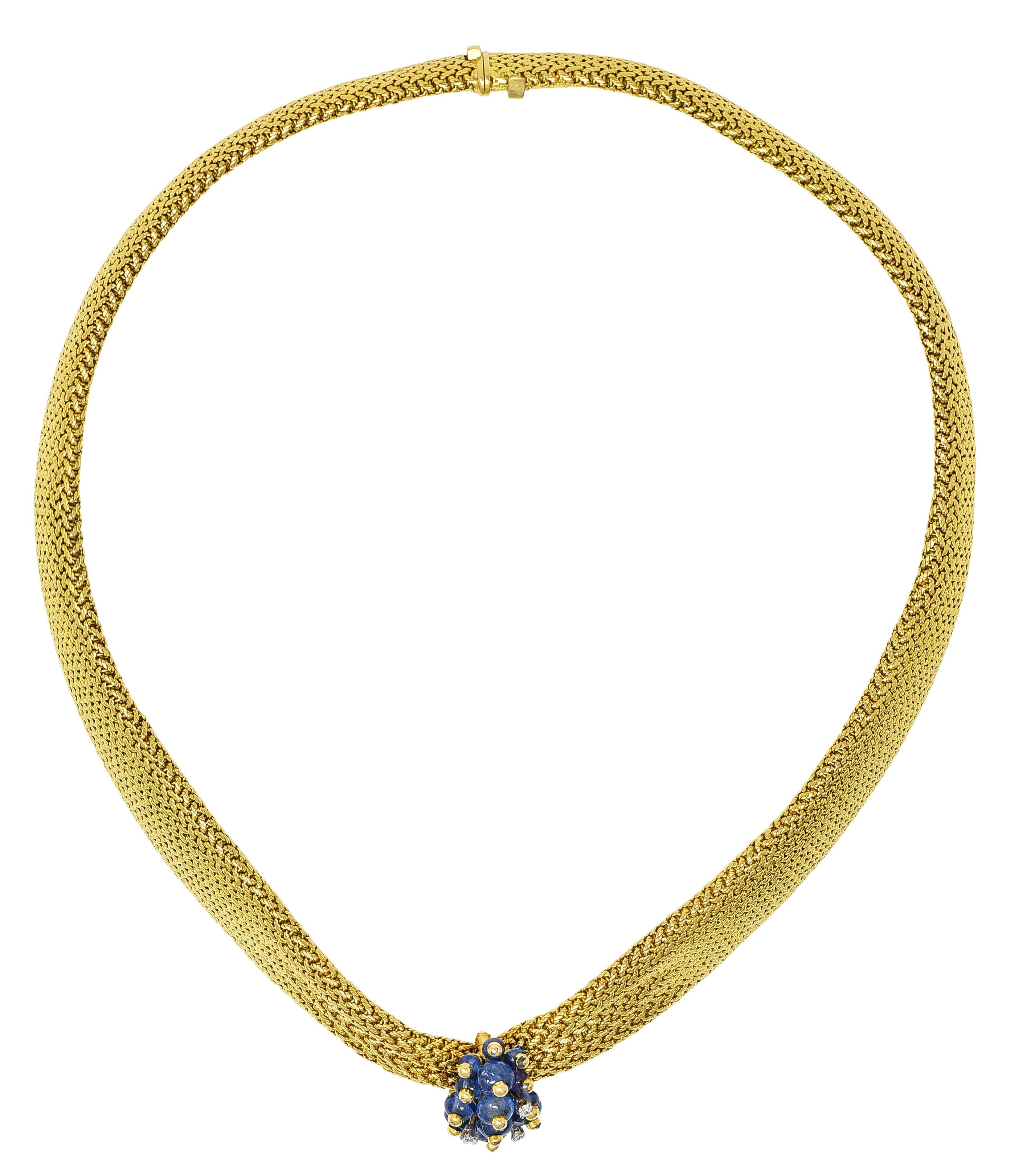 Van Cleef & Arpels Georges Lenfant 1940s Sapphire Diamond 18 Karat Gold Necklace