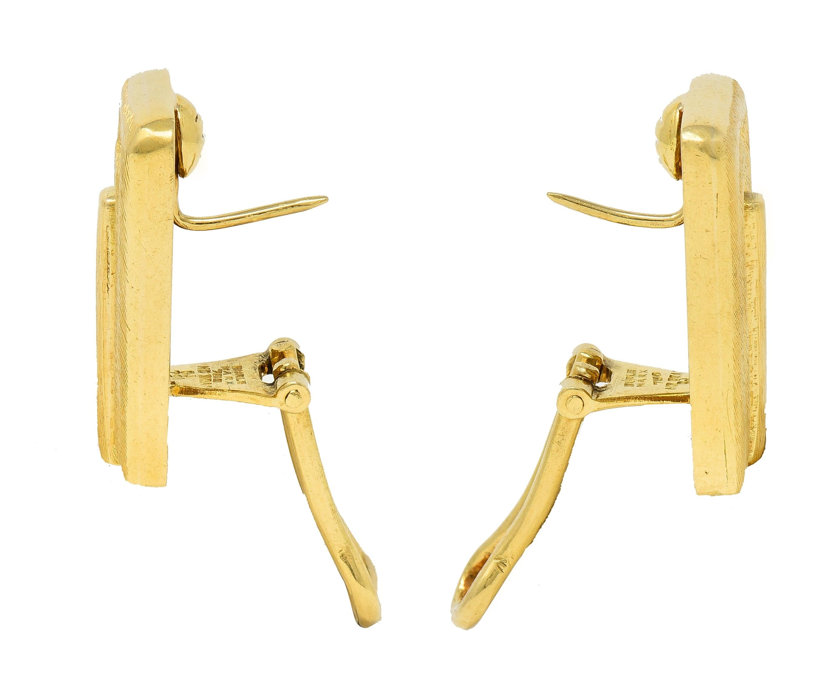 Burle Marx 1970's 18 Karat Yellow Gold Forma Livre Vintage Geometric Earrings