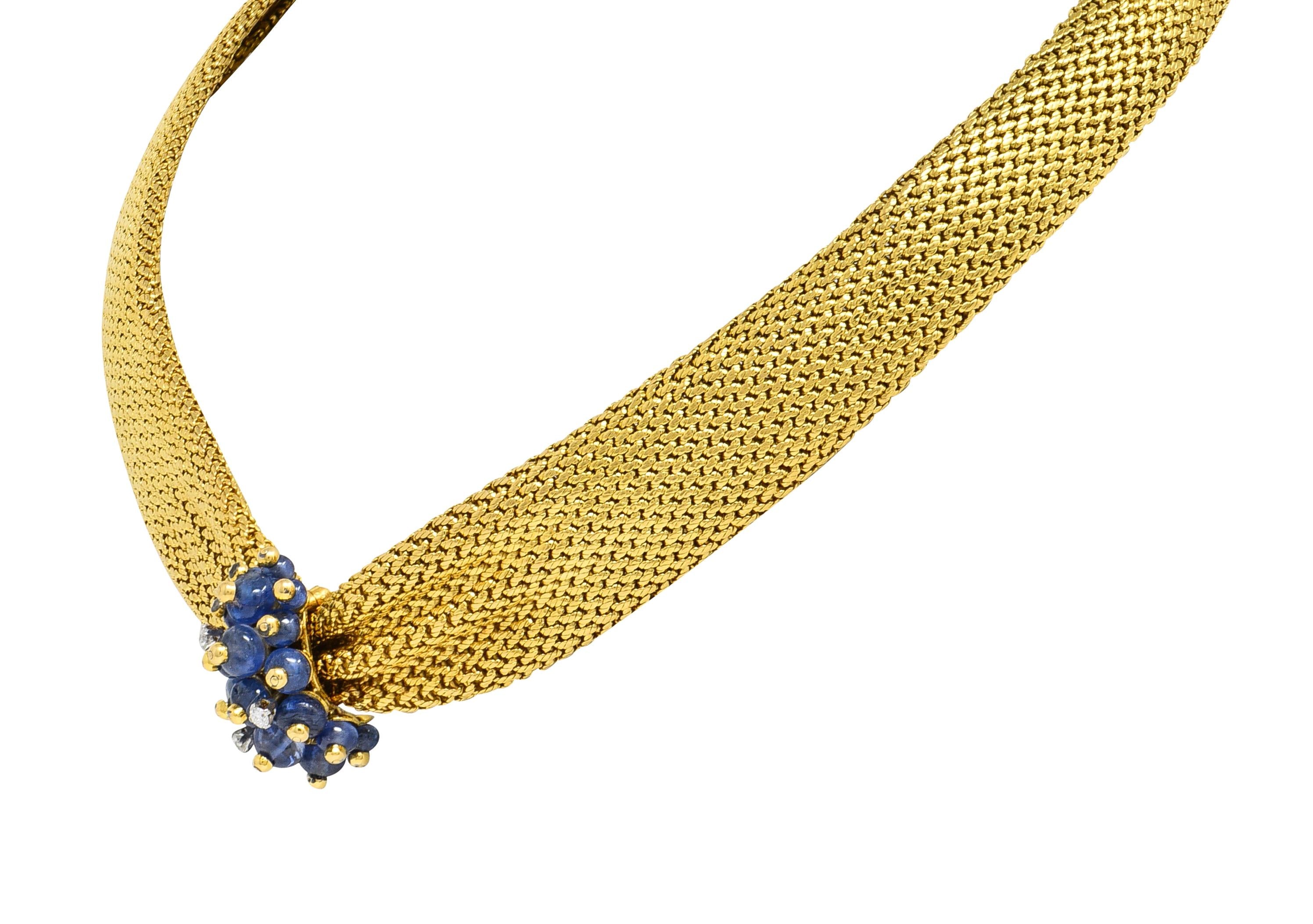 Van Cleef & Arpels Georges Lenfant 1940s Sapphire Diamond 18 Karat Gold Necklace