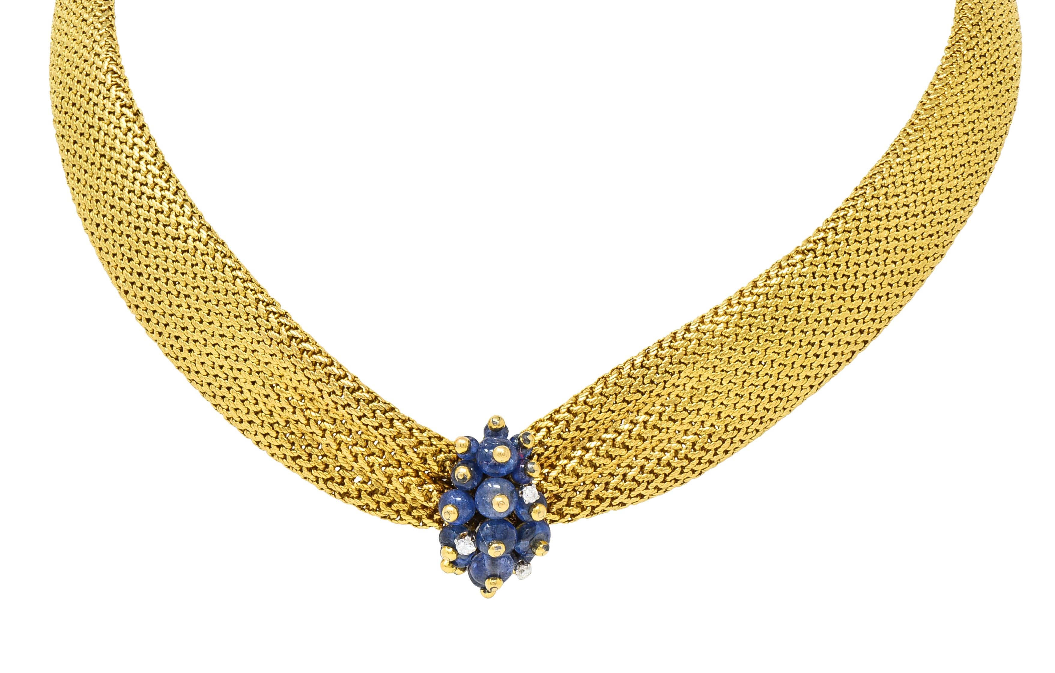 Van Cleef & Arpels Georges Lenfant 1940s Sapphire Diamond 18 Karat Gold Necklace